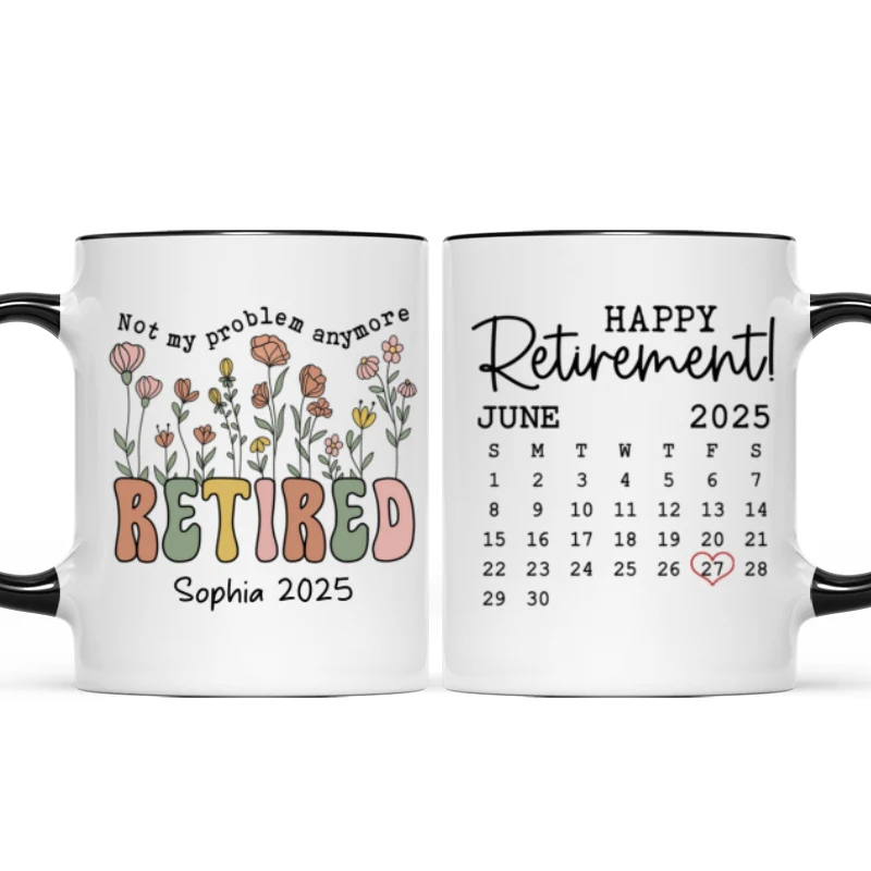 Not My Problem Anymore Retirement Gift Calendar Keepsake Personalized Mug, Farewell Good Luck Gift Coworker, Teacher, Nurse - Image 11