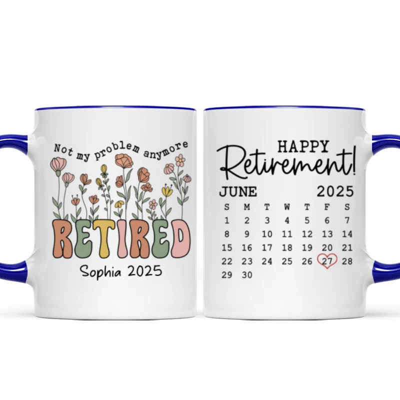 Not My Problem Anymore Retirement Gift Calendar Keepsake Personalized Mug, Farewell Good Luck Gift Coworker, Teacher, Nurse - Image 12