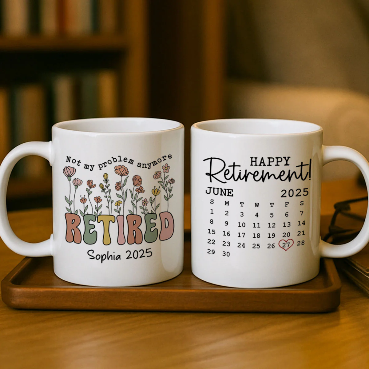 Not My Problem Anymore Retirement Gift Calendar Keepsake Personalized Mug, Farewell Good Luck Gift Coworker, Teacher, Nurse - Image 8