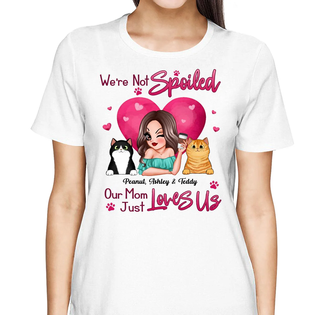 Not Spoiled My Mom Just Loves Me Cat Dog Lovers Personalized Shirt - Image 2