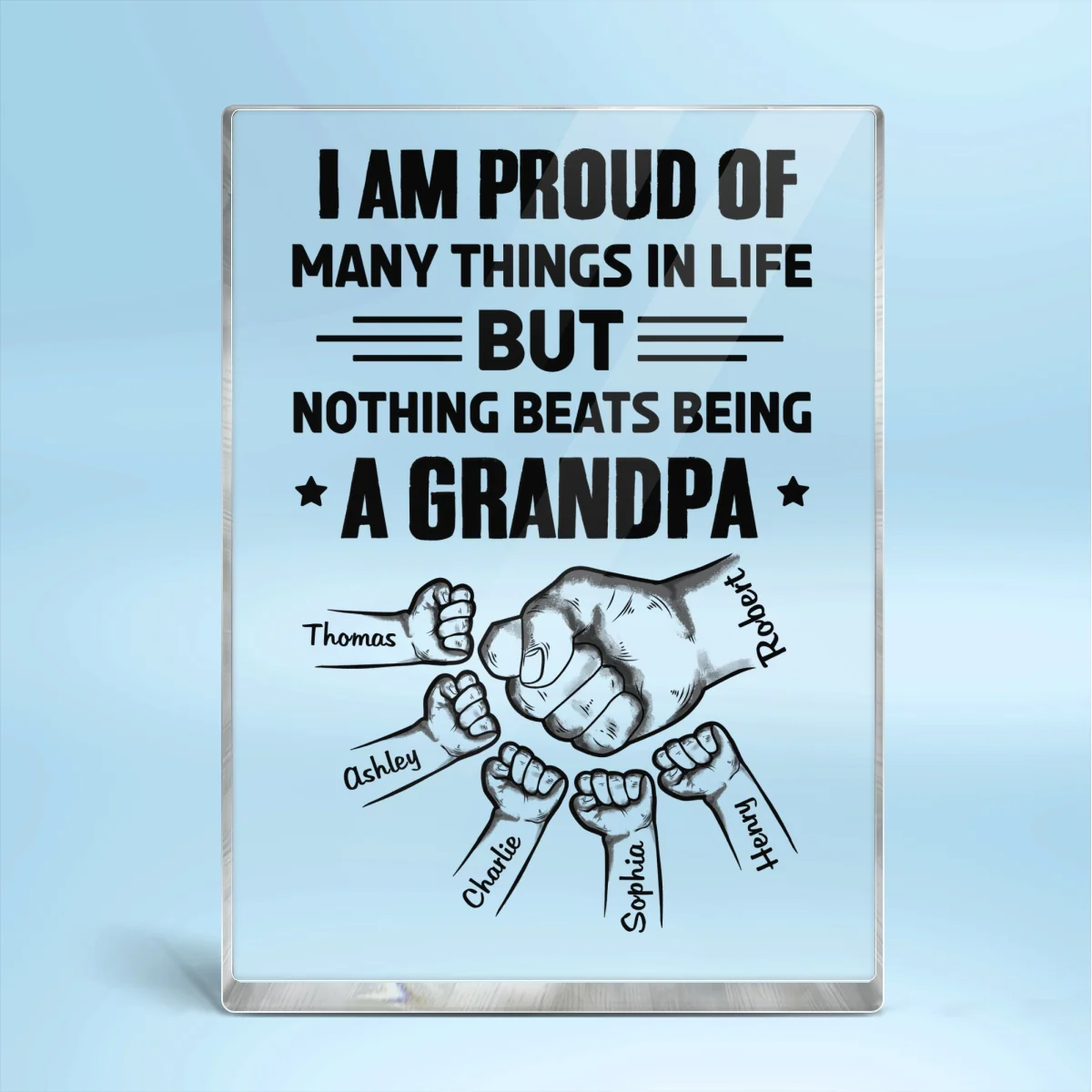 Nothing Beats Being A Grandpa Personalized Rectangle Acrylic Block Plaque - Image 4