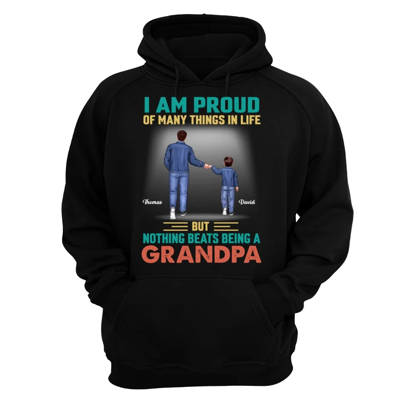 Nothing Beats Being A Grandpa Punch Hand Back View Personalized Shirt - Image 11