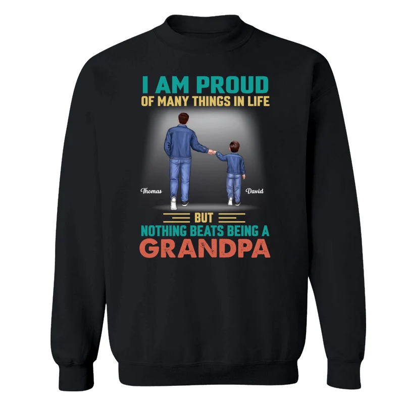 Nothing Beats Being A Grandpa Punch Hand Back View Personalized Shirt - Image 14