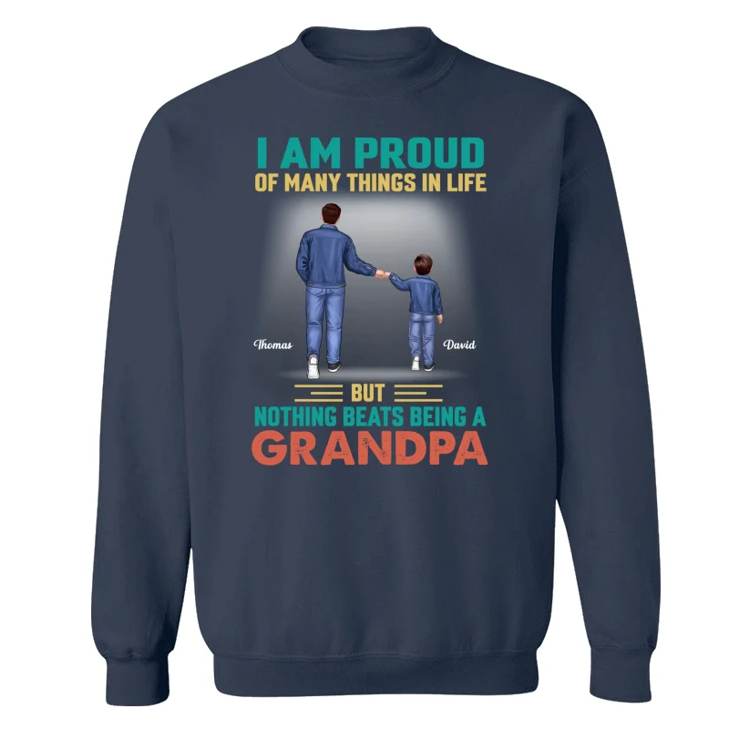 Nothing Beats Being A Grandpa Punch Hand Back View Personalized Shirt - Image 15