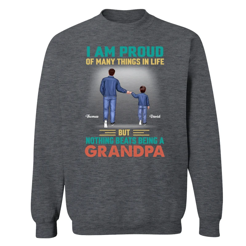 Nothing Beats Being A Grandpa Punch Hand Back View Personalized Shirt - Image 16