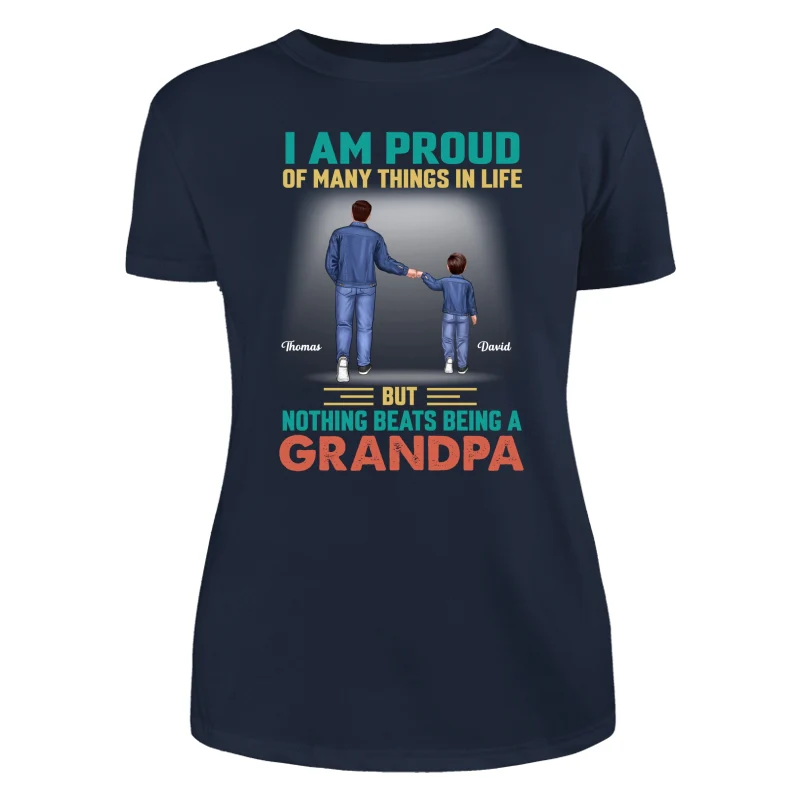 Nothing Beats Being A Grandpa Punch Hand Back View Personalized Shirt - Image 9