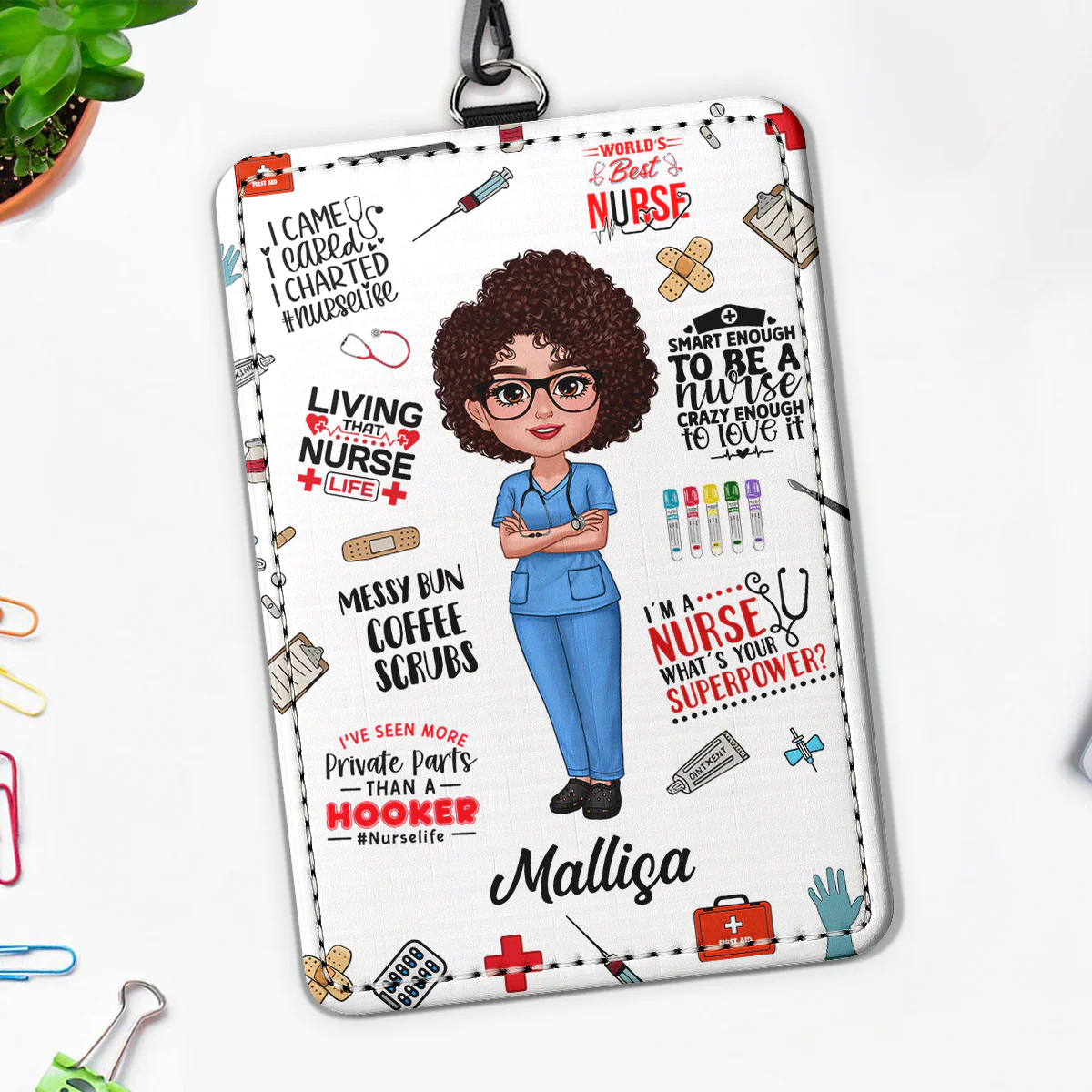 Nurse Affirmation Personalized ID Badge Holder, Gift For Nurse