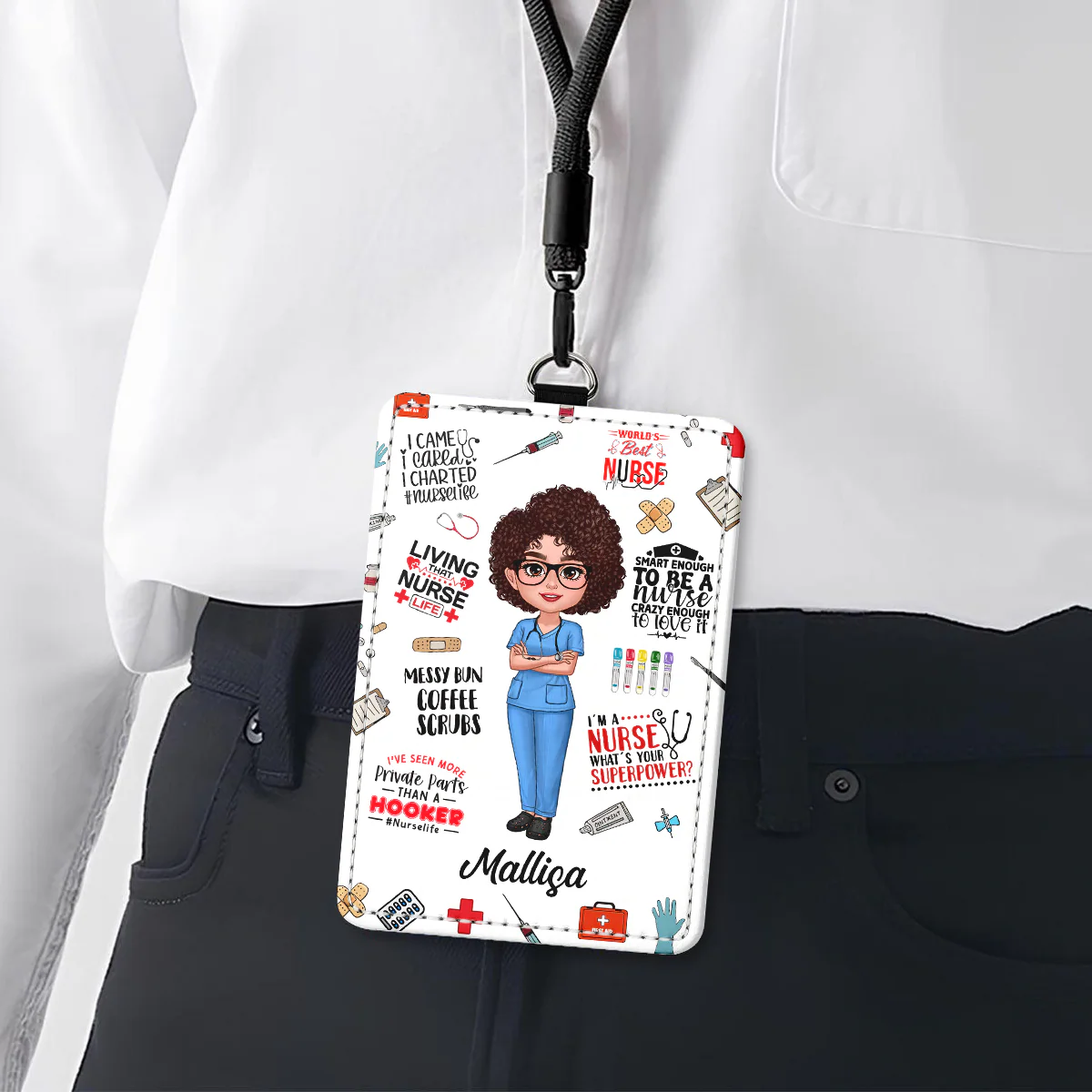 Nurse Affirmation Personalized ID Badge Holder, Gift For Nurse - Image 2