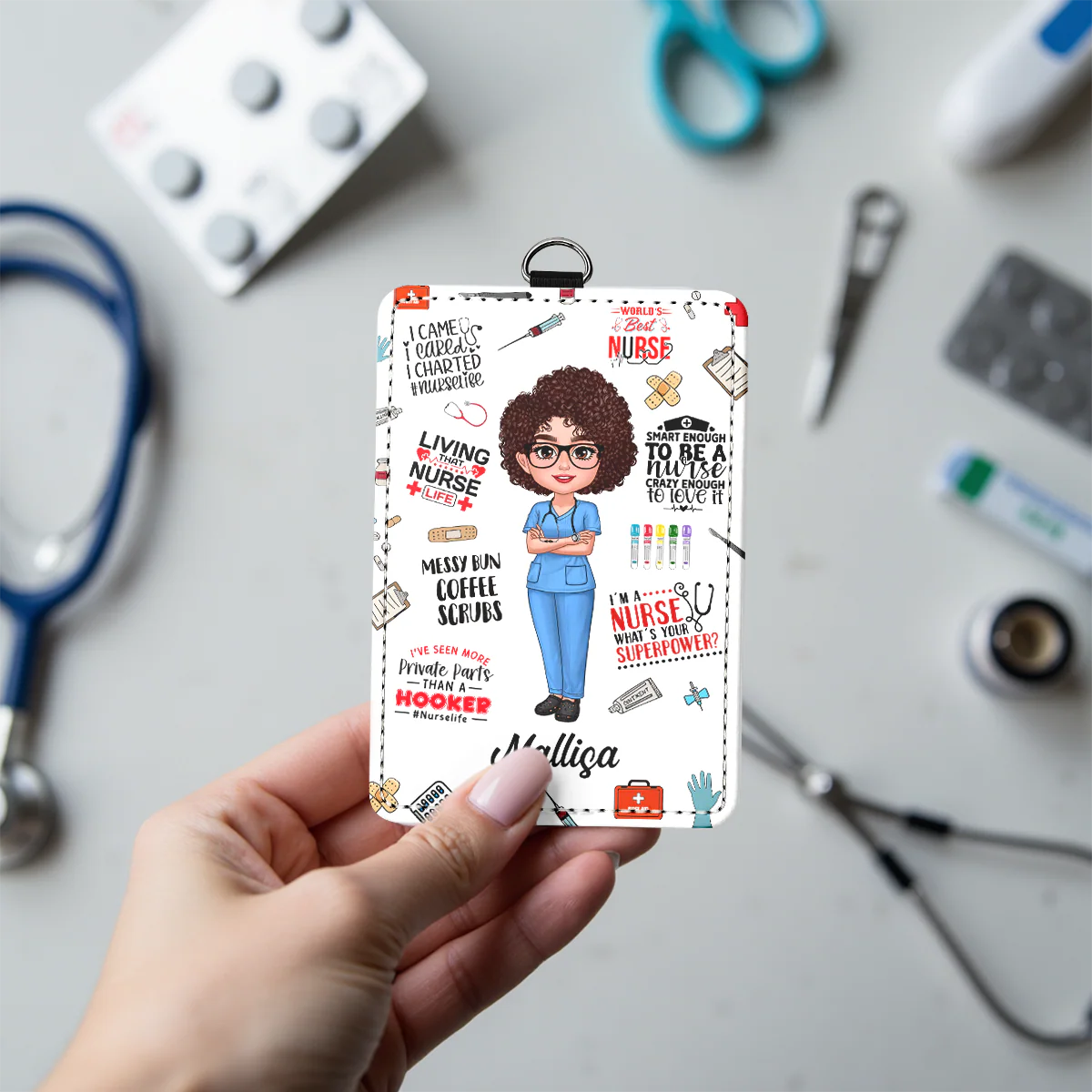 Nurse Affirmation Personalized ID Badge Holder, Gift For Nurse - Image 3