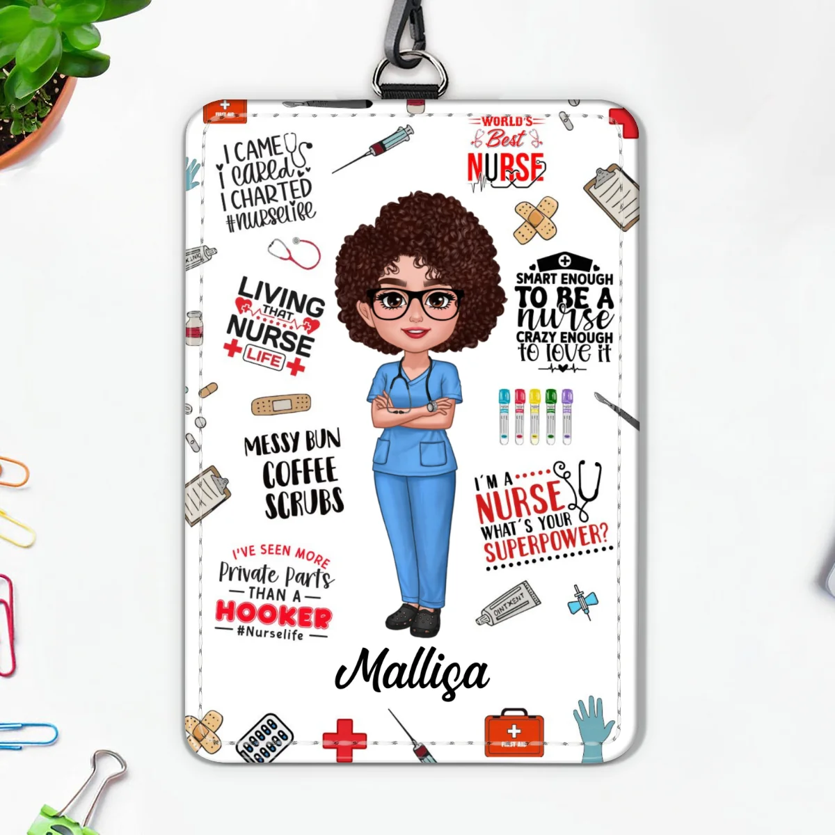 Nurse Affirmation Personalized ID Badge Holder, Gift For Nurse - Image 6