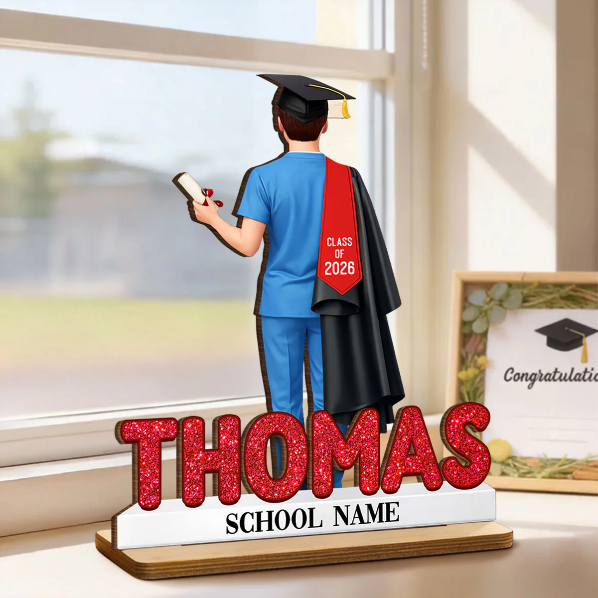 Nurse Graduation Class Of 2026 - Personalized 2-Layered Wooden Plaque - Graduation Gift For Seniors, Daughter, Son, Grandkids - Image 6