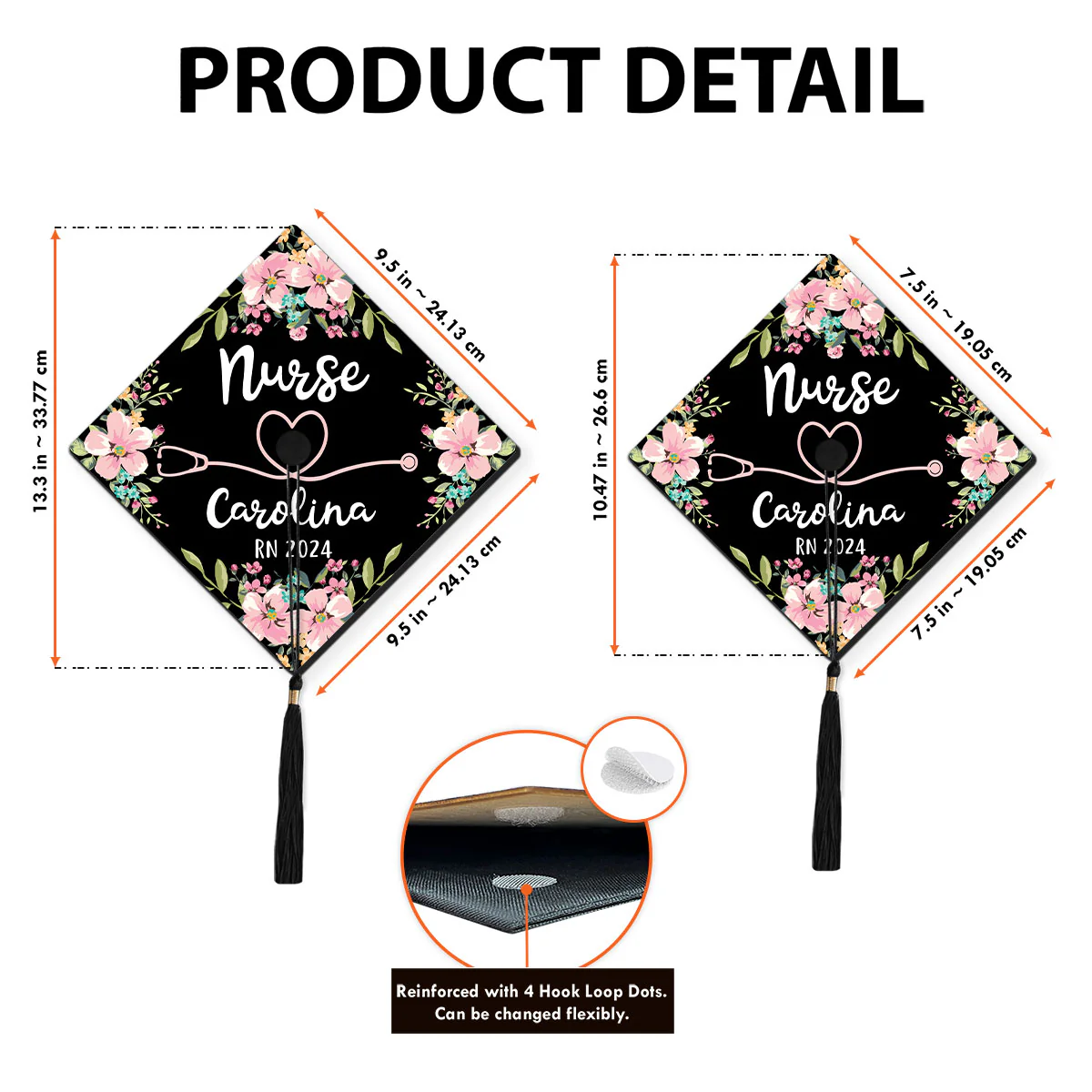 Nurse Graduation Gift Floral Theme Personalized Graduation Cap Topper - Image 6