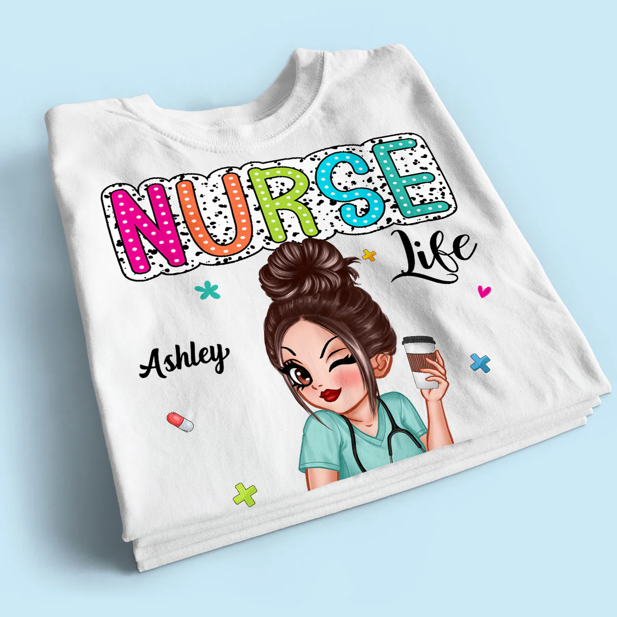 Nurse Life Dalmatian Dots Summer Personalized Shirt - Image 2