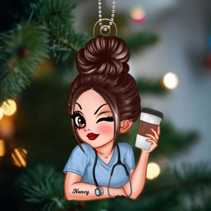Nurse Personalized Acrylic Ornament, Christmas Gift For Nurses - Image 9