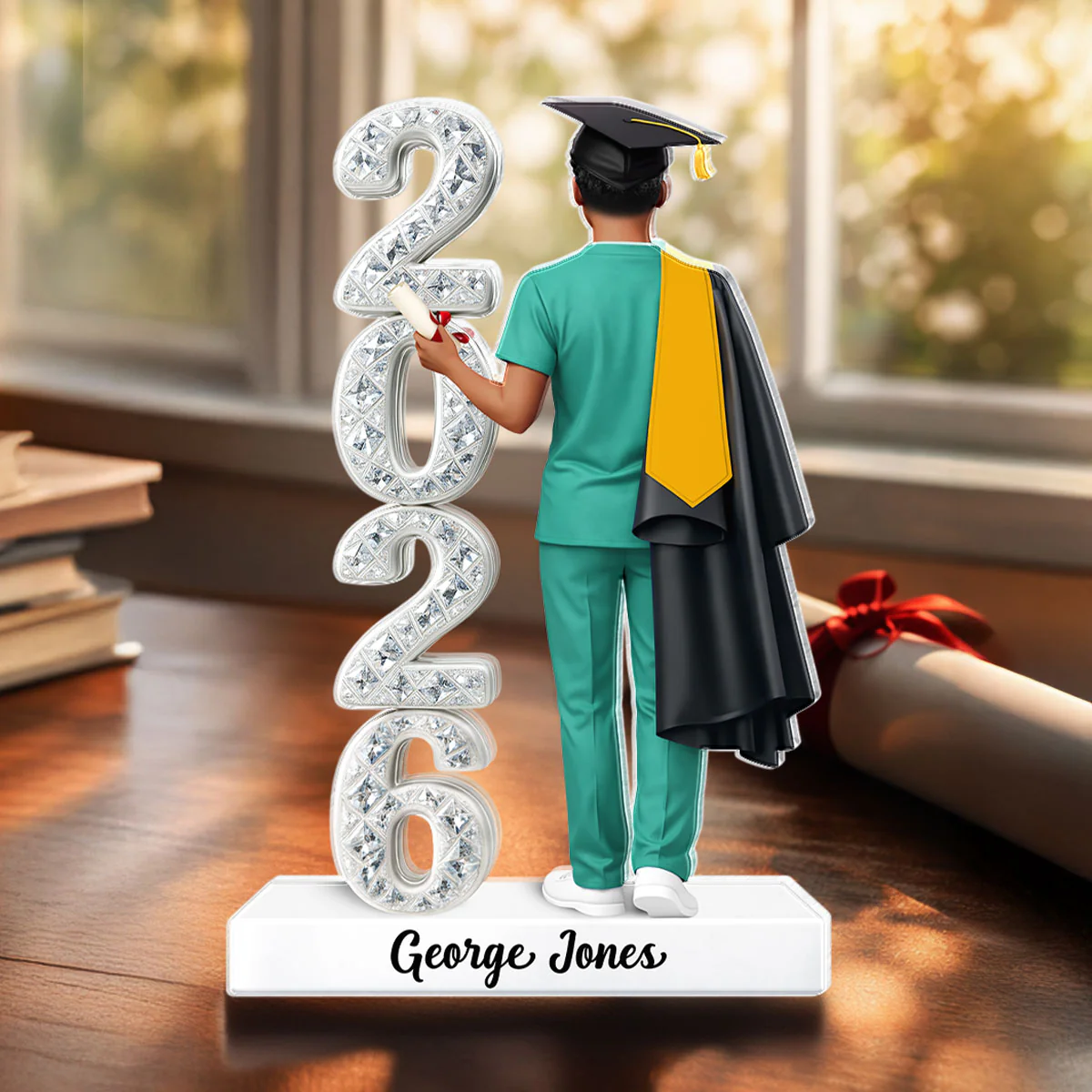 Nurse Senior 3D Crystal Effect 2026 - Personalized Acrylic Block Plaque - Graduation Gift For Seniors, Daughter, Son, Grandkids - Image 3