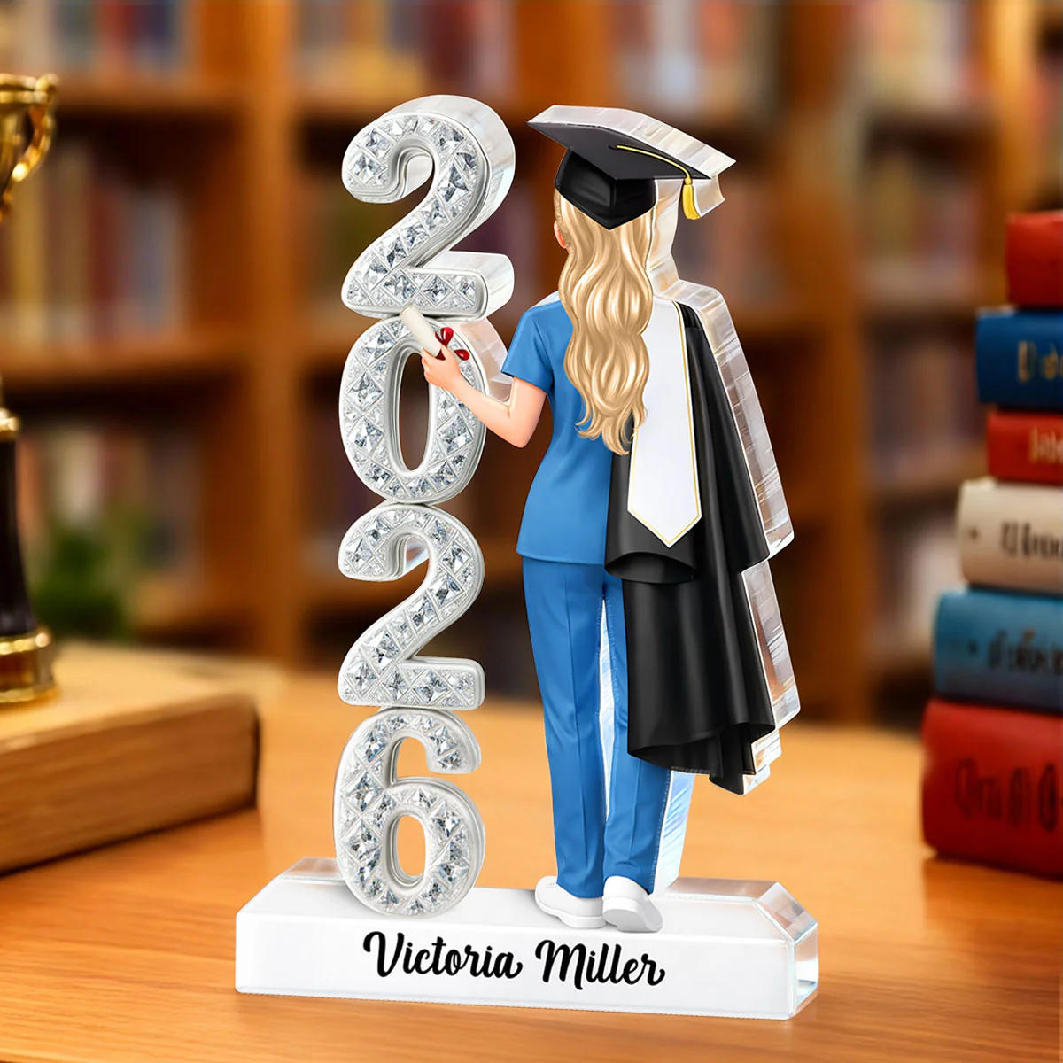 Nurse Senior 3D Crystal Effect 2026 - Personalized Acrylic Block Plaque - Graduation Gift For Seniors, Daughter, Son, Grandkids - Image 4