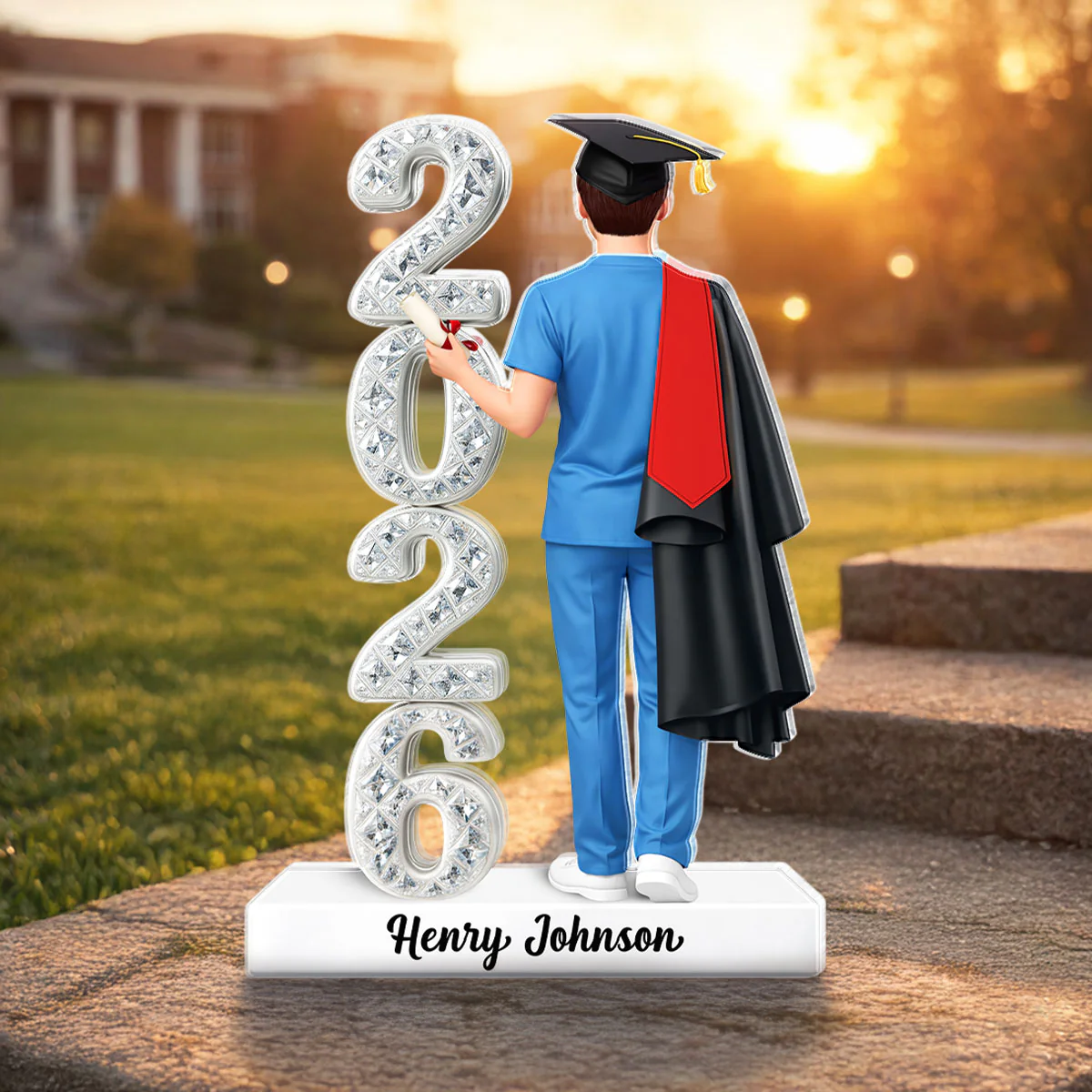 Nurse Senior 3D Crystal Effect 2026 - Personalized Acrylic Block Plaque - Graduation Gift For Seniors, Daughter, Son, Grandkids - Image 5