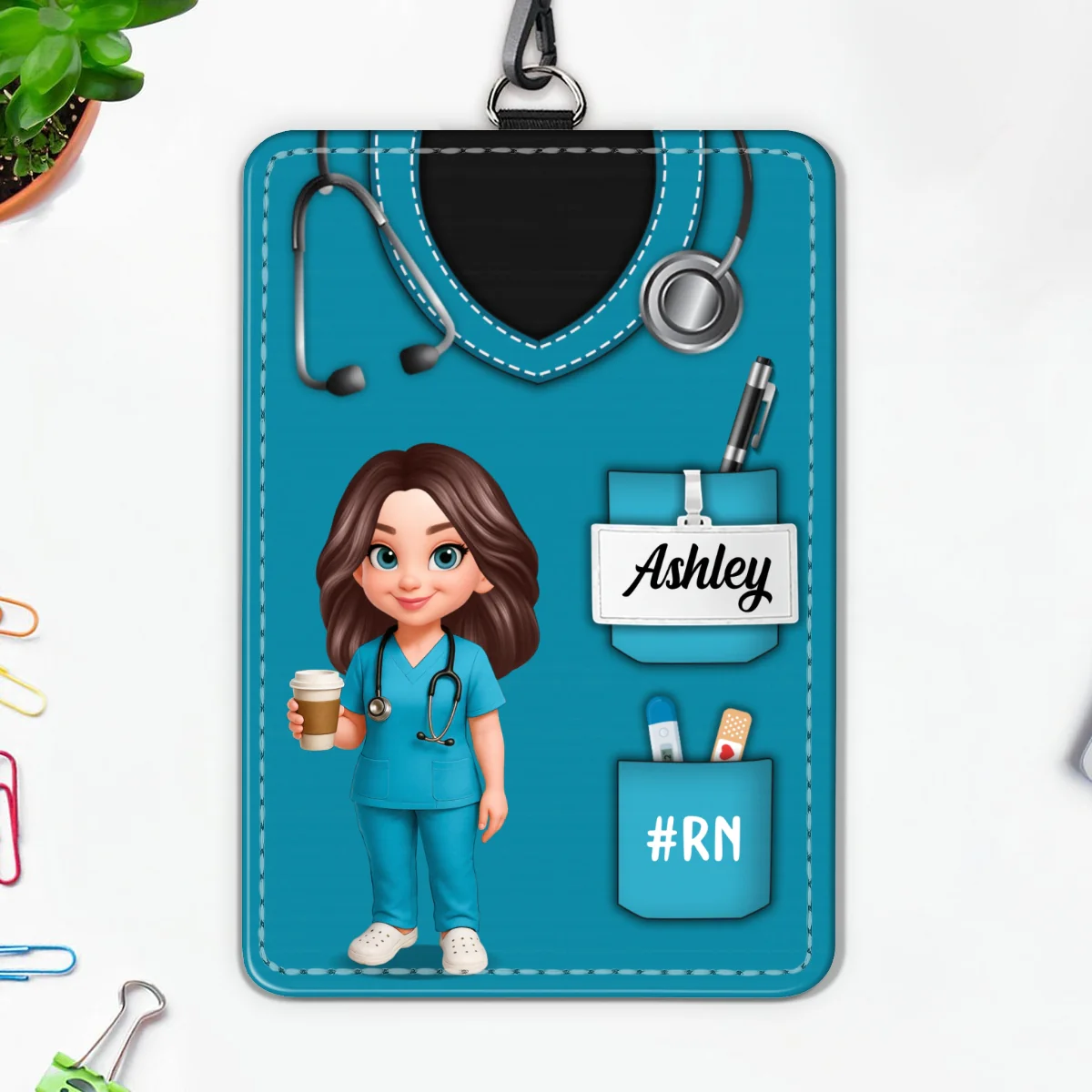Nurse Uniform - Personalized ID Badge Holder - Gift For Nurse - Image 10