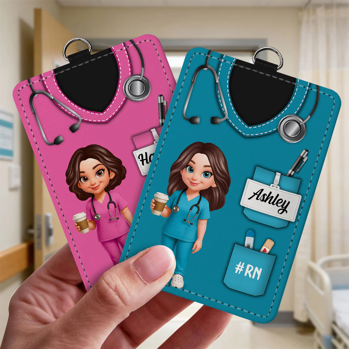 Nurse Uniform - Personalized ID Badge Holder - Gift For Nurse - Image 6