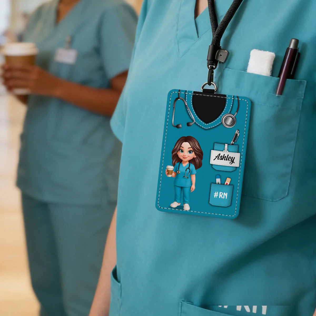 Nurse Uniform - Personalized ID Badge Holder - Gift For Nurse - Image 8