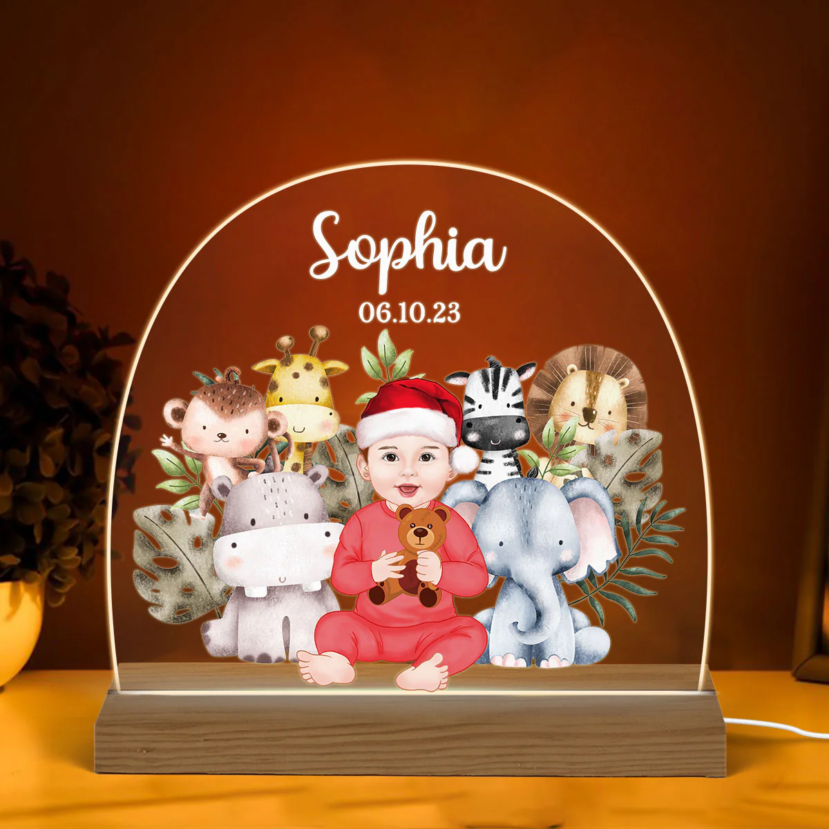 Nursery Gift For Newborn Christmas Baby Shower Gift Custom Personalized Name LED Night Light