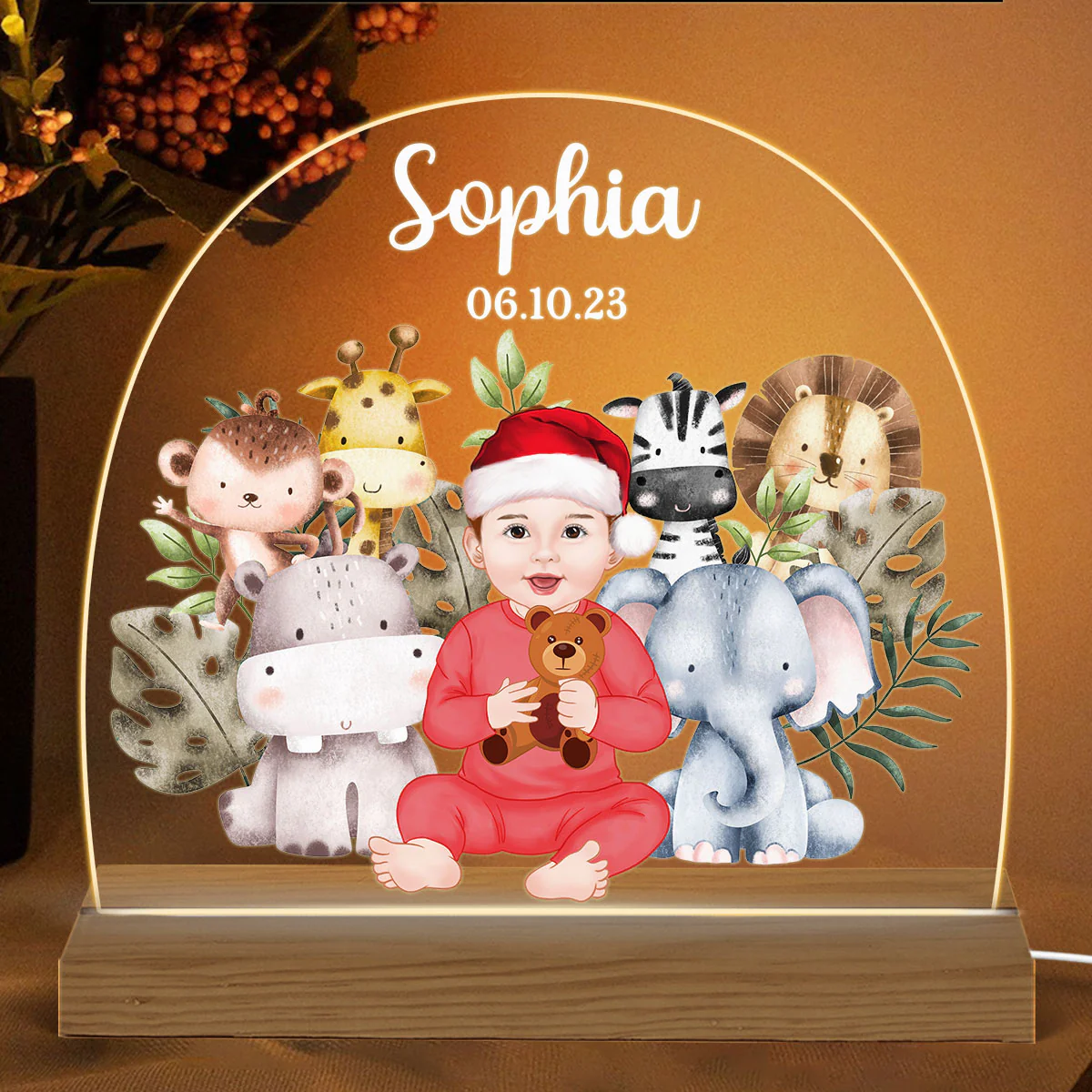 Nursery Gift For Newborn Christmas Baby Shower Gift Custom Personalized Name LED Night Light - Image 2