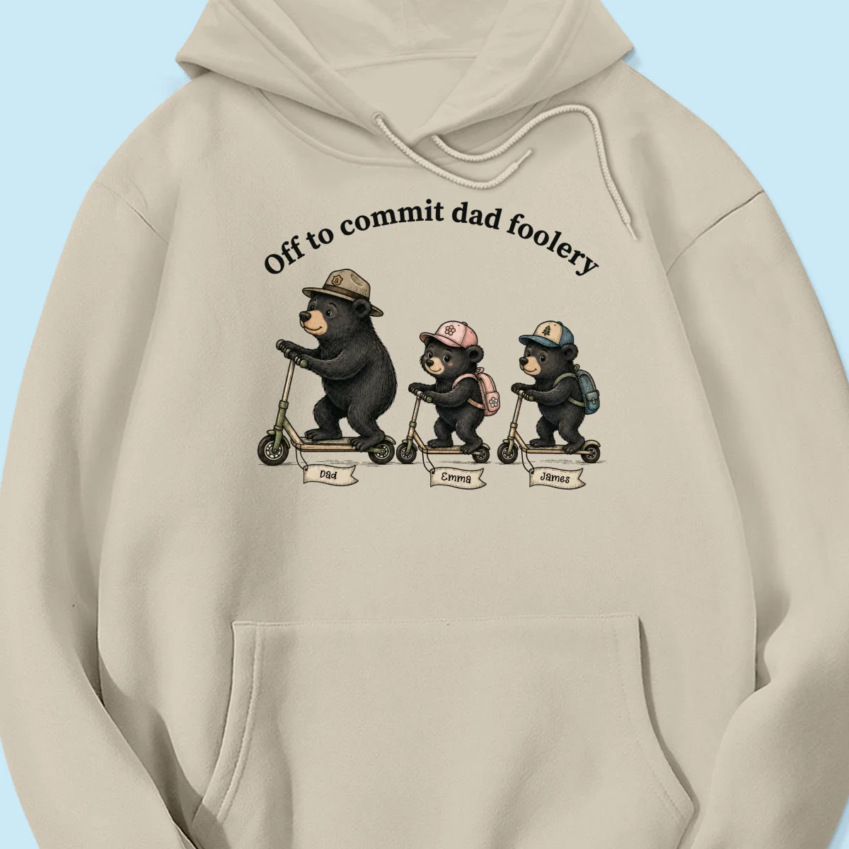 Off To Commit Dad Foolery Bear Dad & Kids - Personalized Shirt - Funny Father's Day Shirt For Husband - Image 20
