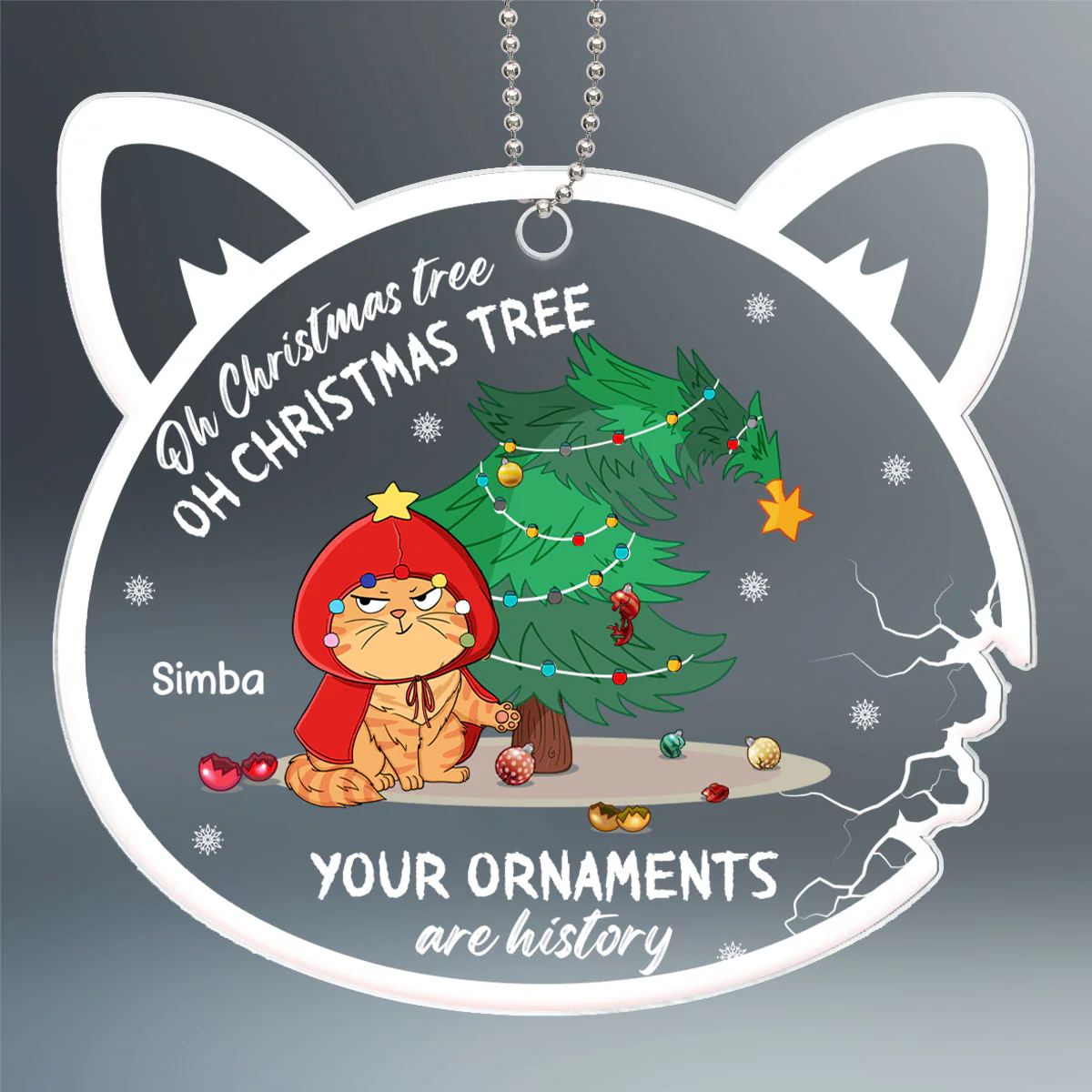 Oh Christmas Tree Your Ornament Was History Personalized Acrylic Ornament - Image 2