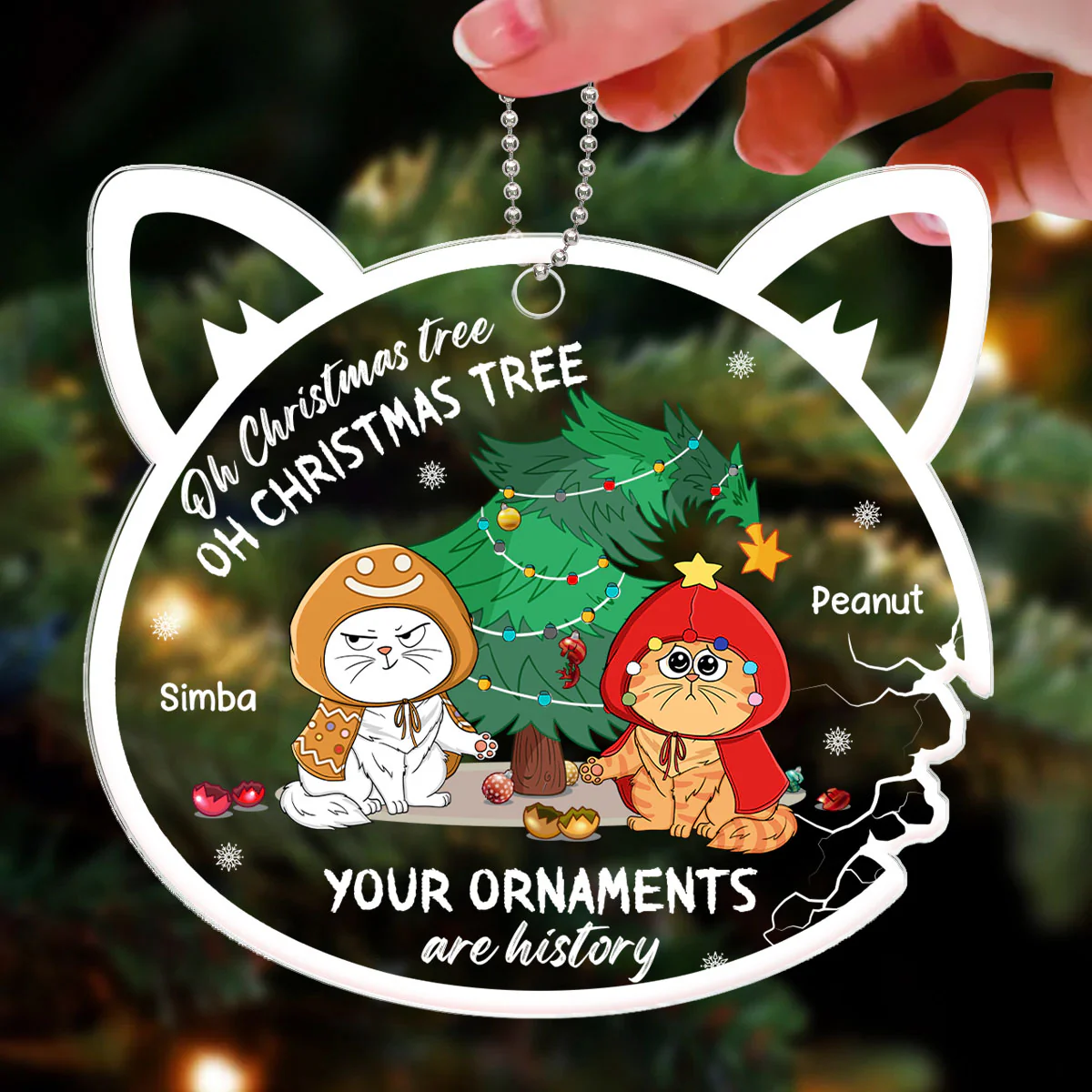 Oh Christmas Tree Your Ornament Was History Personalized Acrylic Ornament - Image 3