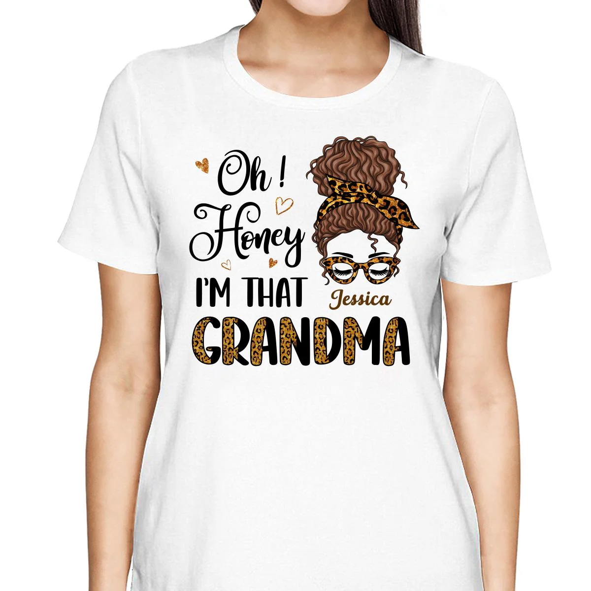 Oh Honey I Am That Grandma Leopard Personalized Shirt - Image 2