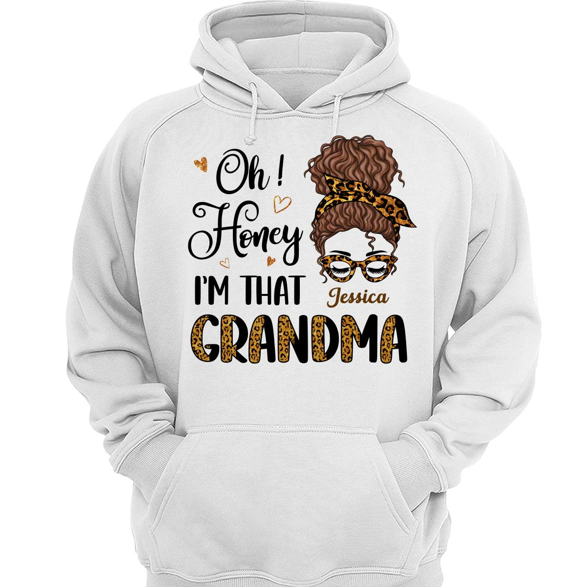 Oh Honey I Am That Grandma Leopard Personalized Shirt - Image 3
