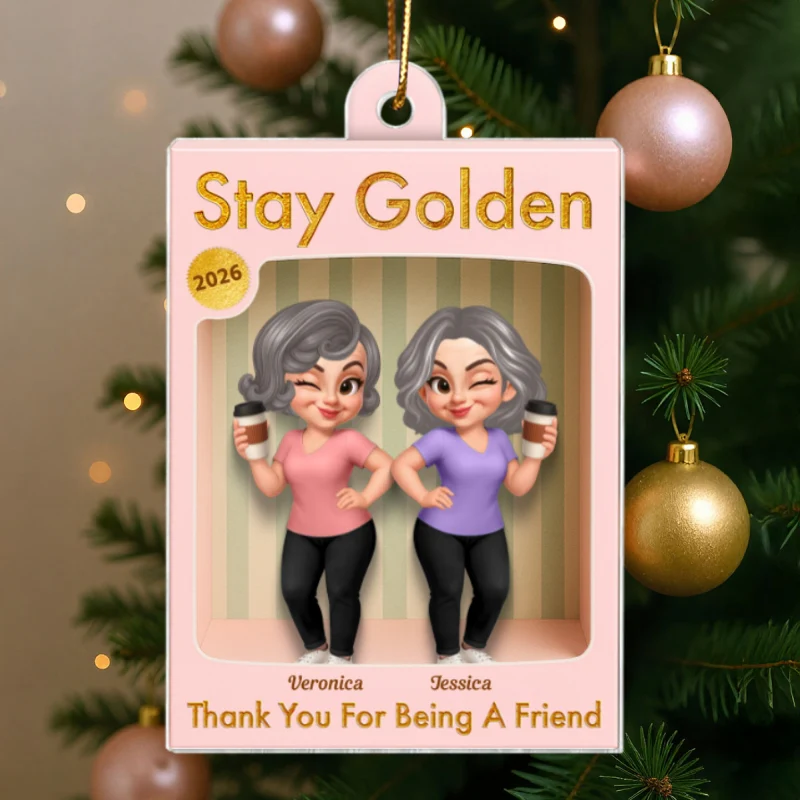 Old Besties Thank You For Being A Friend Toy Box Style - Personalized Acrylic Ornament - Christmas Gift For Best Friends - Image 12