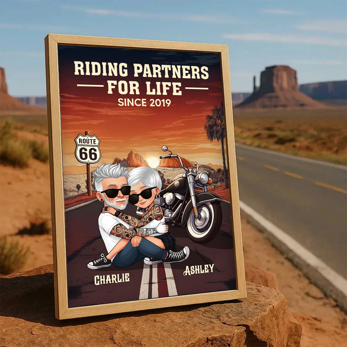 Old Biker Couple Riding Partners for Life Personalized Poster, Gift for him, Gift for her - Image 10