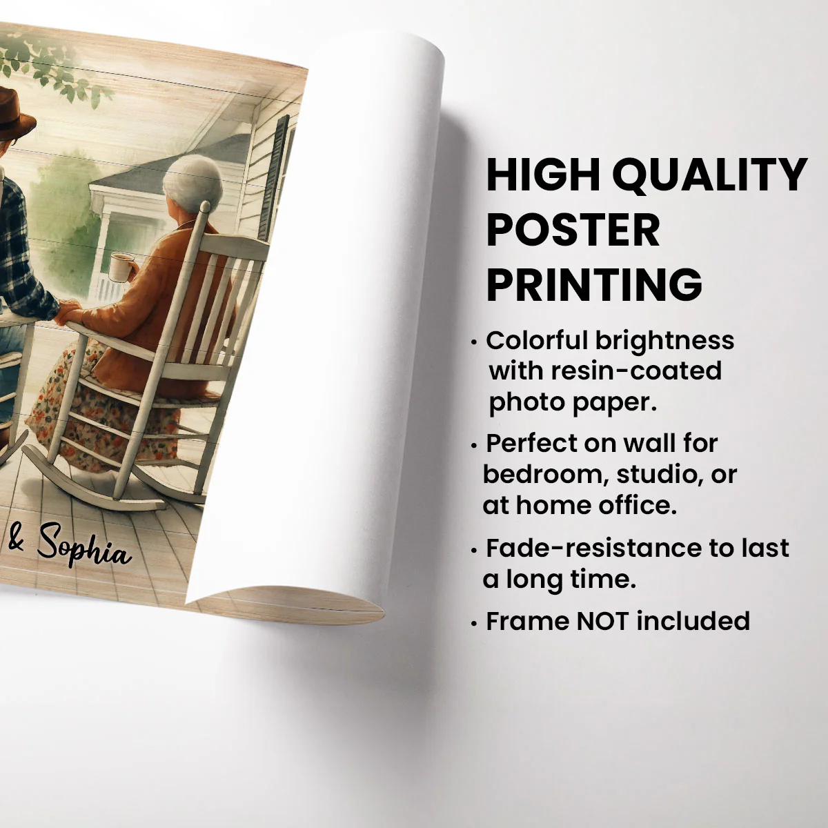 Old Couple Sitting On The Porch Personalized Poster, Heartfelt Gift For Him, For Her, Husband, Wife - Image 6