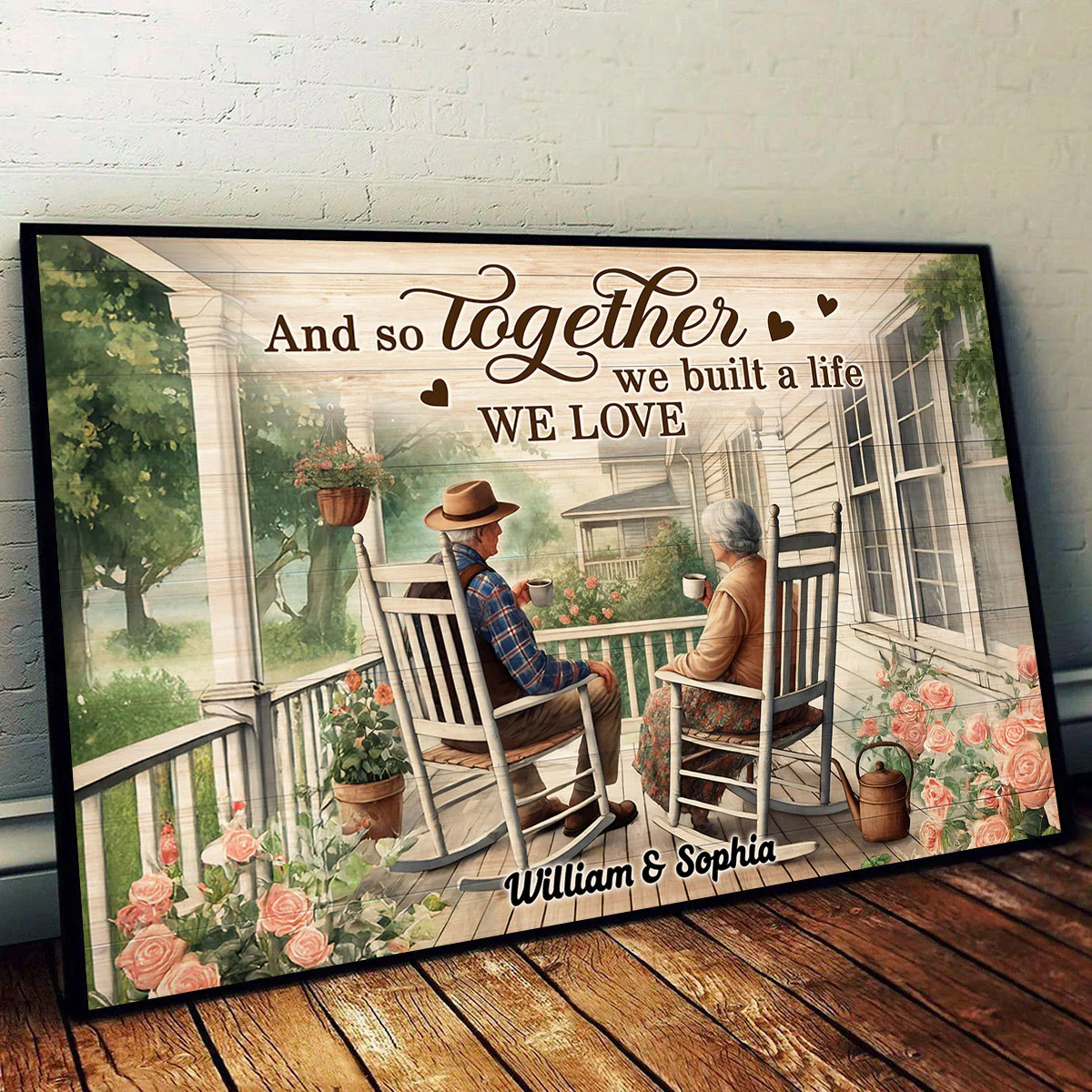 Old Couple Sitting Together On The Porch Personalized Poster, Heartfelt Gift For Him, For Her, Husband, Wife - Image 5