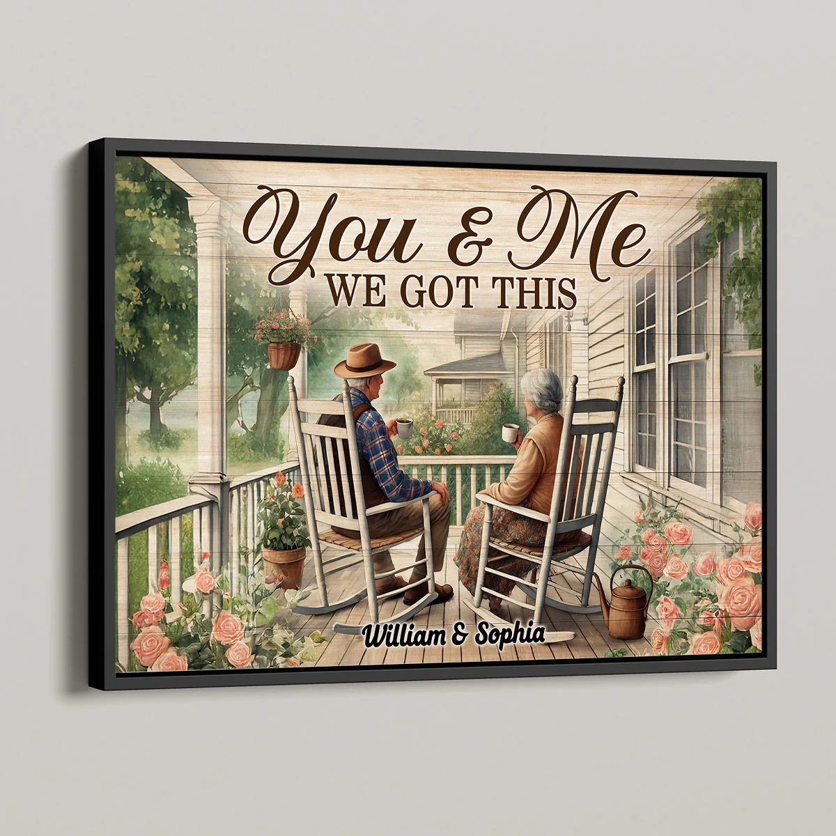 Old Couple Sitting Together On The Porch Personalized Poster, Heartfelt Gift For Him, For Her, Husband, Wife - Image 6