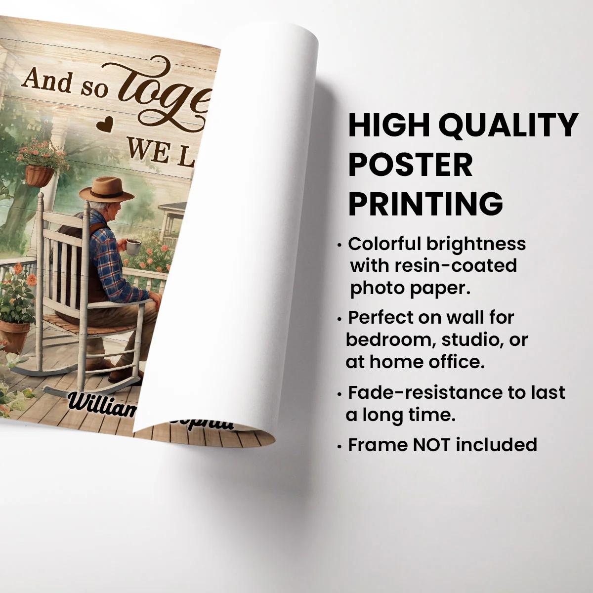 Old Couple Sitting Together On The Porch Personalized Poster, Heartfelt Gift For Him, For Her, Husband, Wife - Image 7