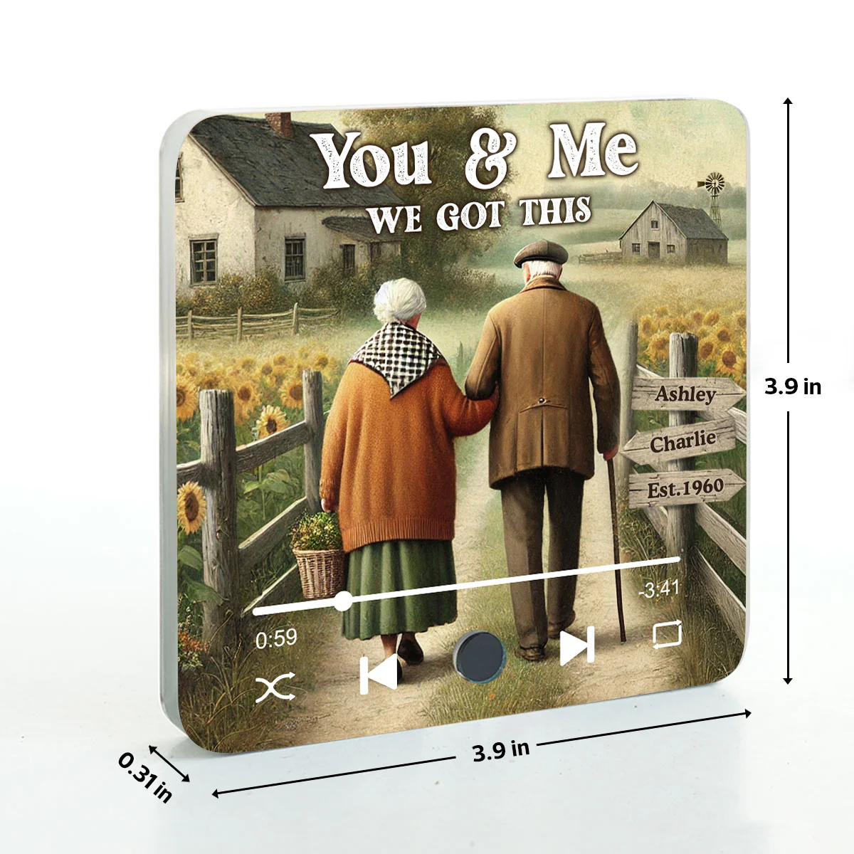 Eternal Love Couple Growing Old Together Personalized Bluetooth Music Fridge Magnet, Heartfelt 2025 Gift For Couple, For Him, For Her, Boyfriend, Girlfriend, Husband, Wife - Image 9