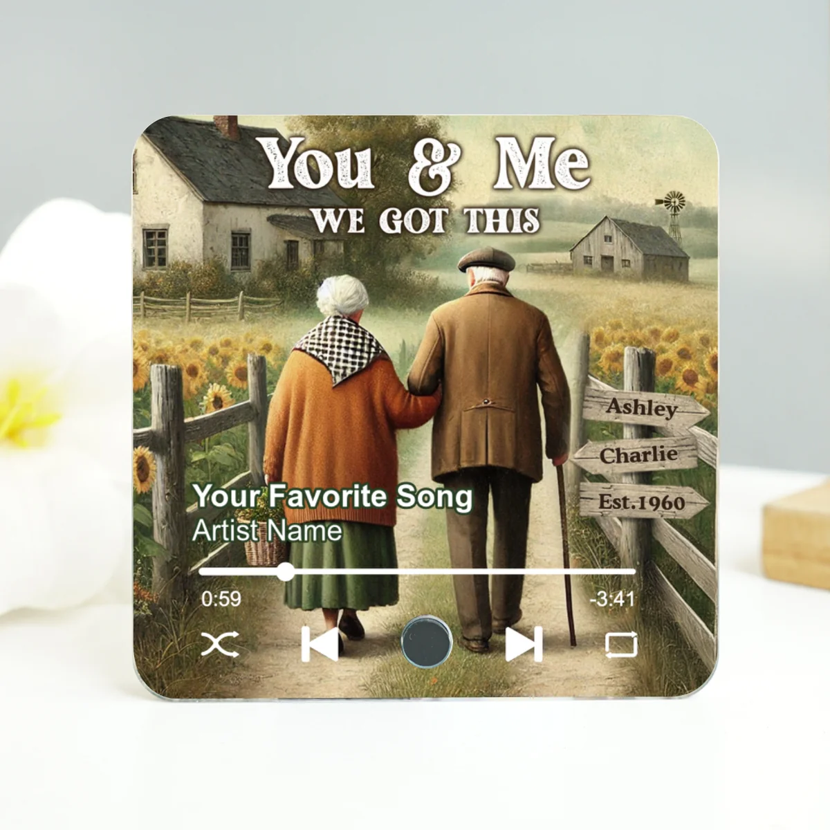 Eternal Love Couple Growing Old Together - Personalized Music Fridge Magnet - Heartfelt Gift For Couple, For Him, For Her, Husband, Wife - Image 10