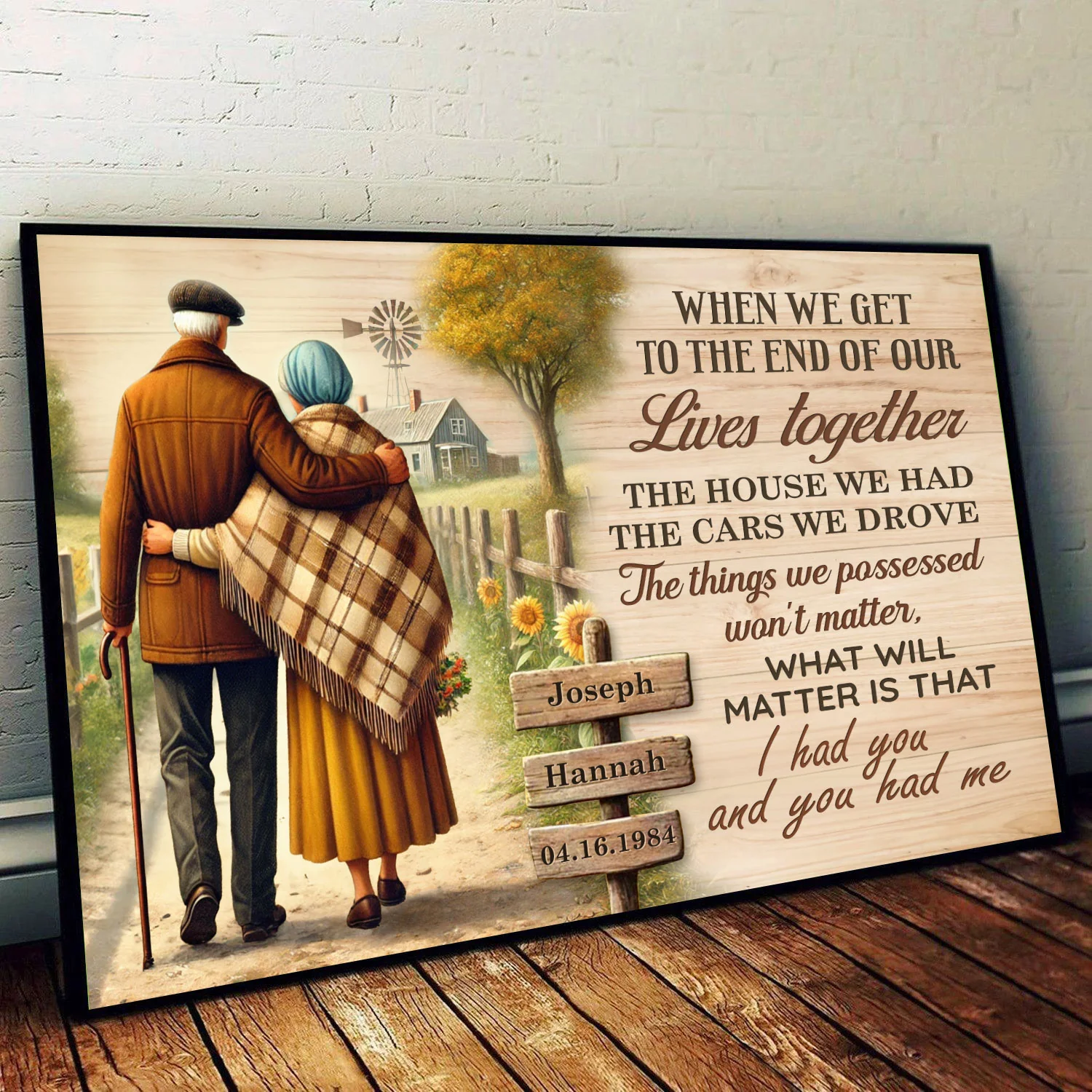 Old Couple When We Get To The End Of Our Lives Farmhouse Personalized Poster, Anniversary Gift for him, Gift for her - Image 2