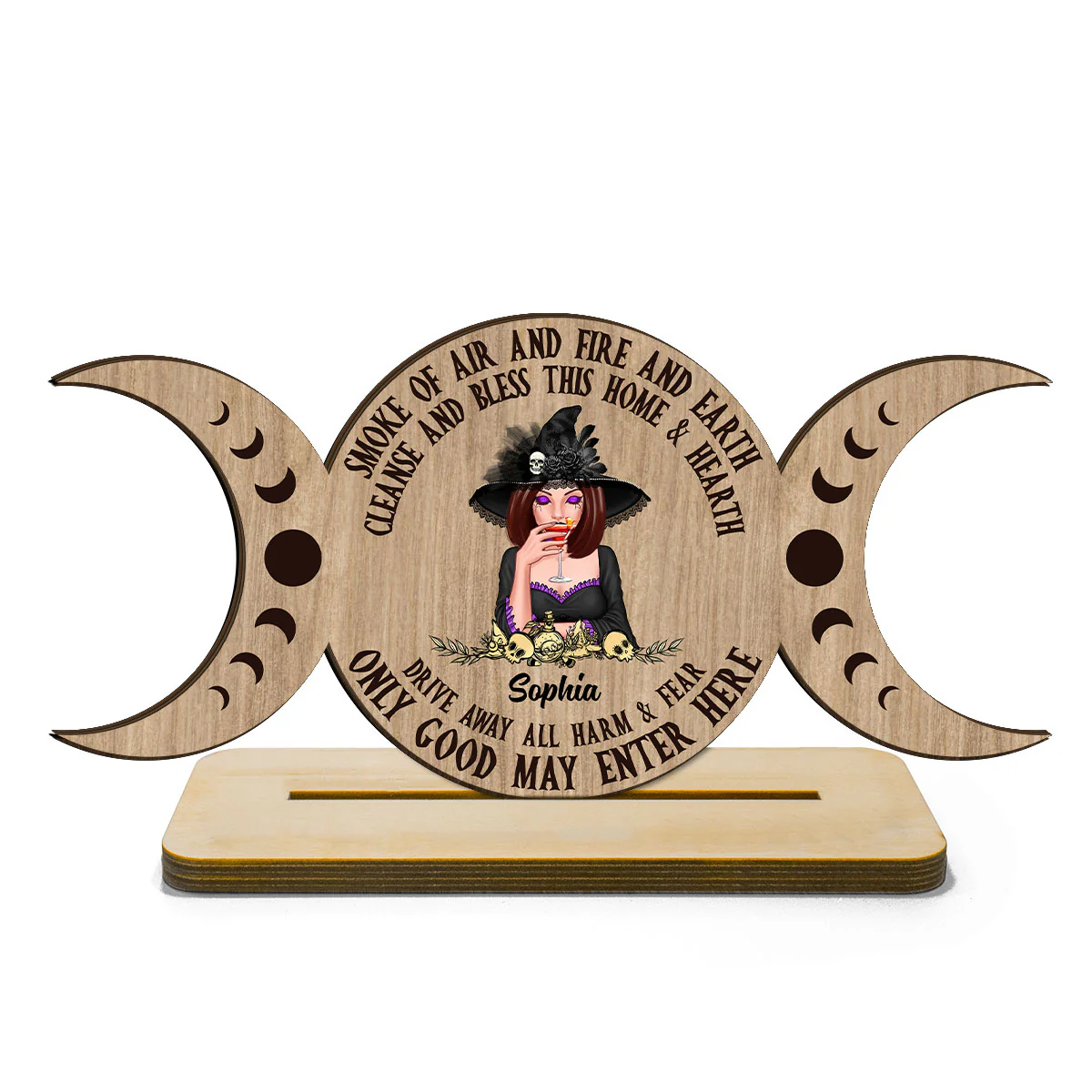 Only Good May Enter Here Wicca Home Decor Personalized Standing Wooden Plaque - Image 2