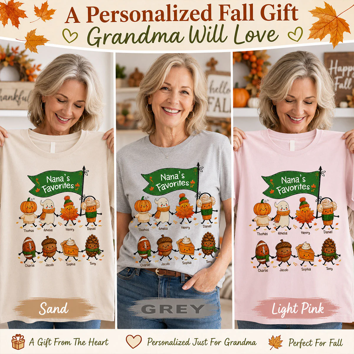 On-trend Fall Season Funny Kids - Personalized Shirt - Gift For Grandmas, Moms - Image 2