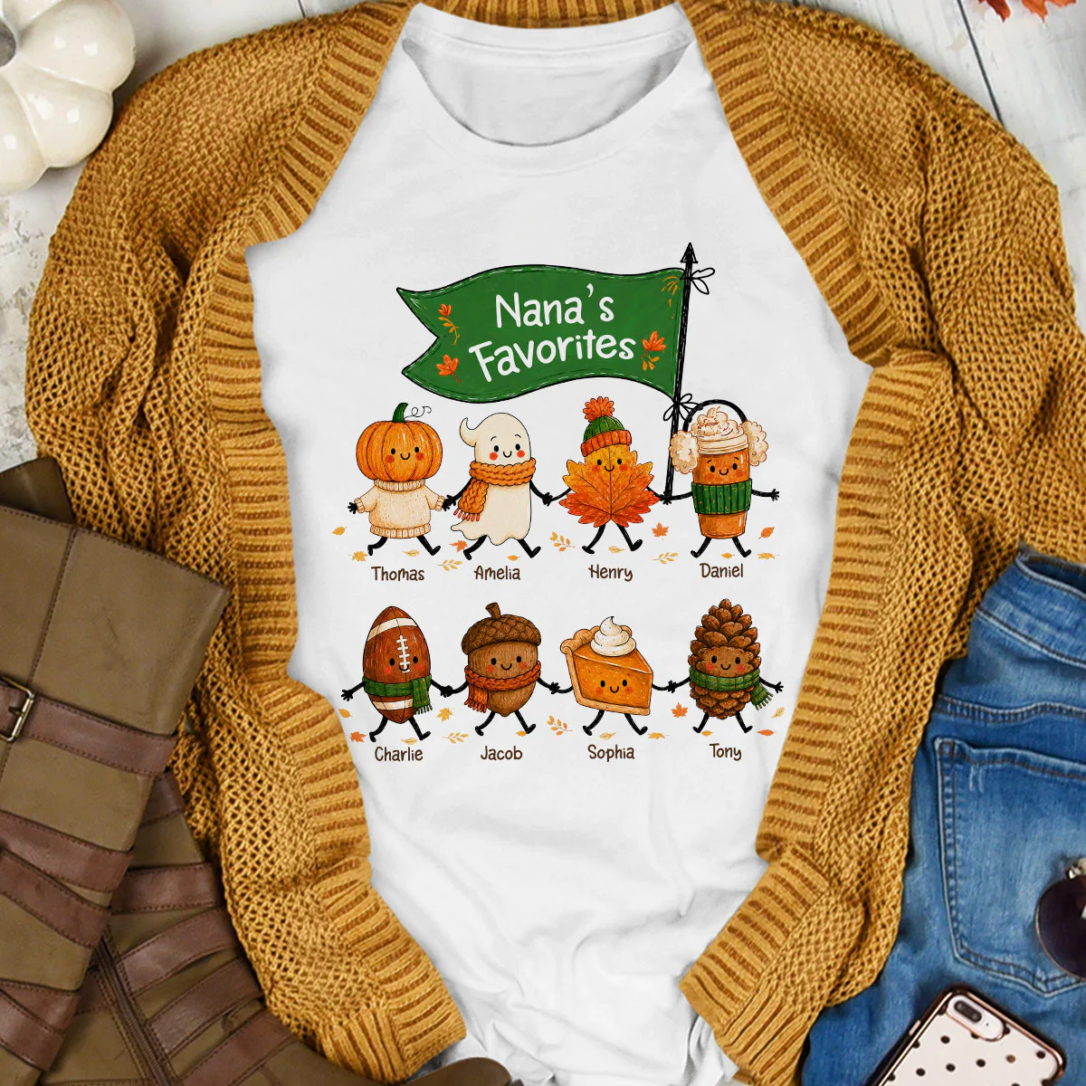 On-trend Fall Season Funny Kids - Personalized Shirt - Gift For Grandmas, Moms - Image 7