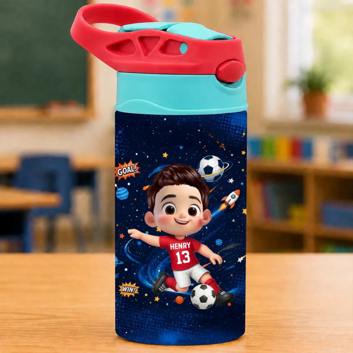 On-trend Soccer Design for Boys Girls - Personalized Kid Water Bottle - Back to School Gift for Kids - Image 10