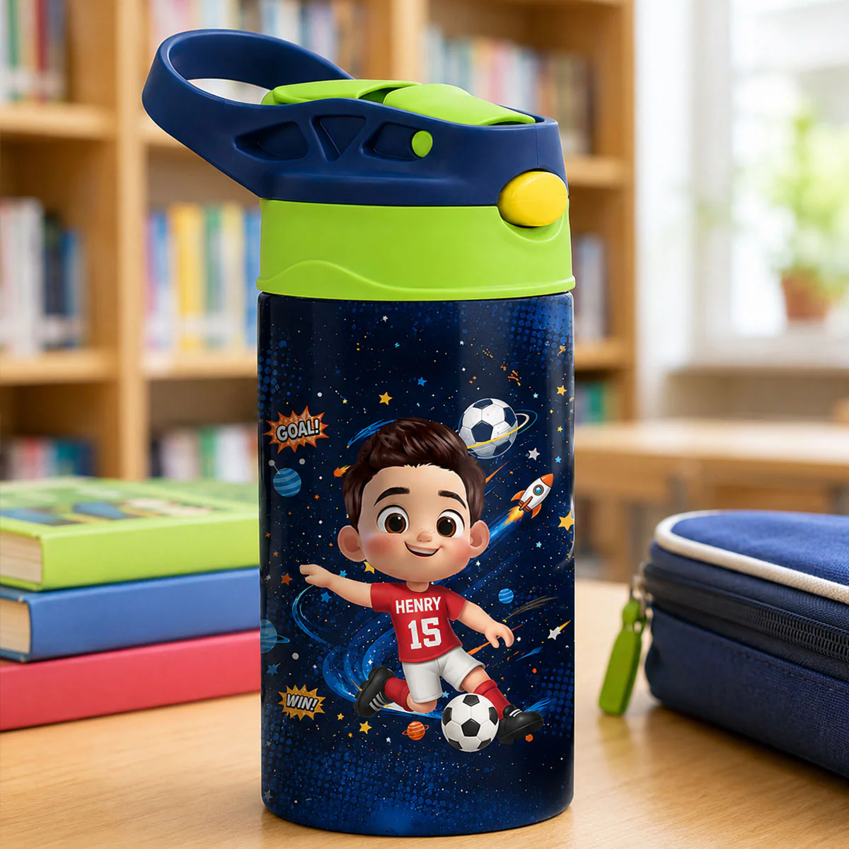 On-trend Soccer Design for Boys Girls - Personalized Kid Water Bottle - Back to School Gift for Kids - Image 8