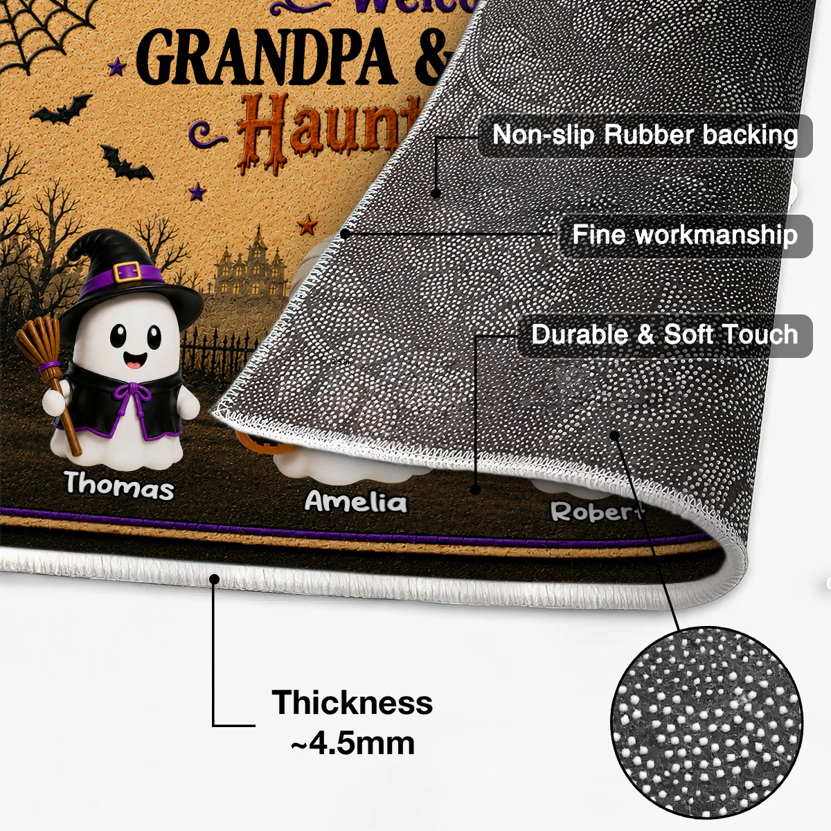 On-trend Spooky Halloween Grandparents House - Personalized Doormat - Halloween Gift For Grandma, Grandpa - Image 4
