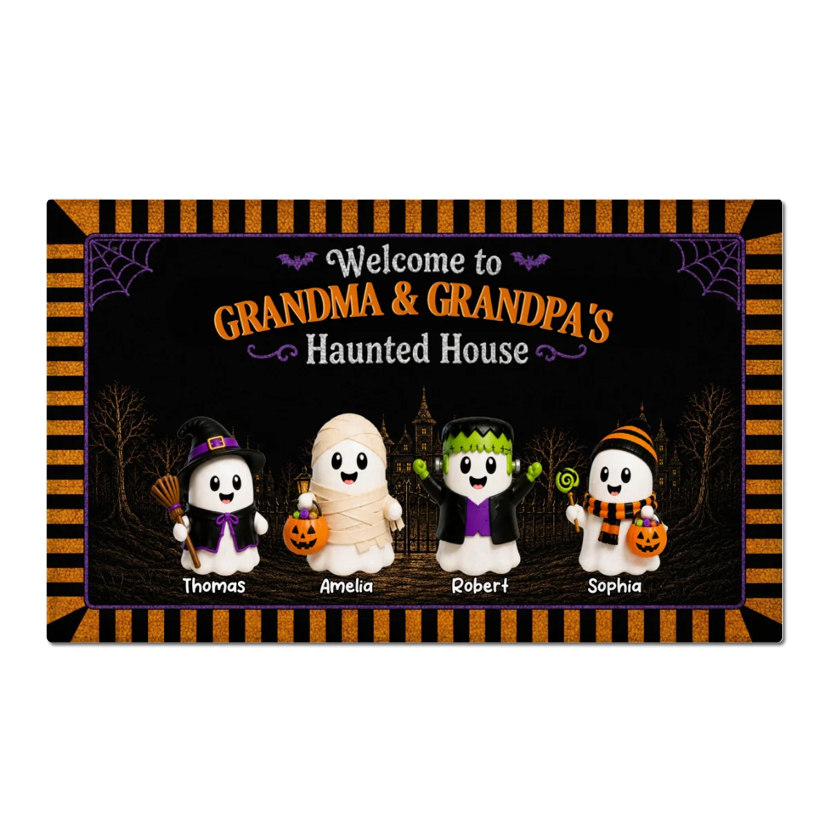 On-trend Spooky Halloween Grandparents House - Personalized Doormat - Halloween Gift For Grandma, Grandpa - Image 9