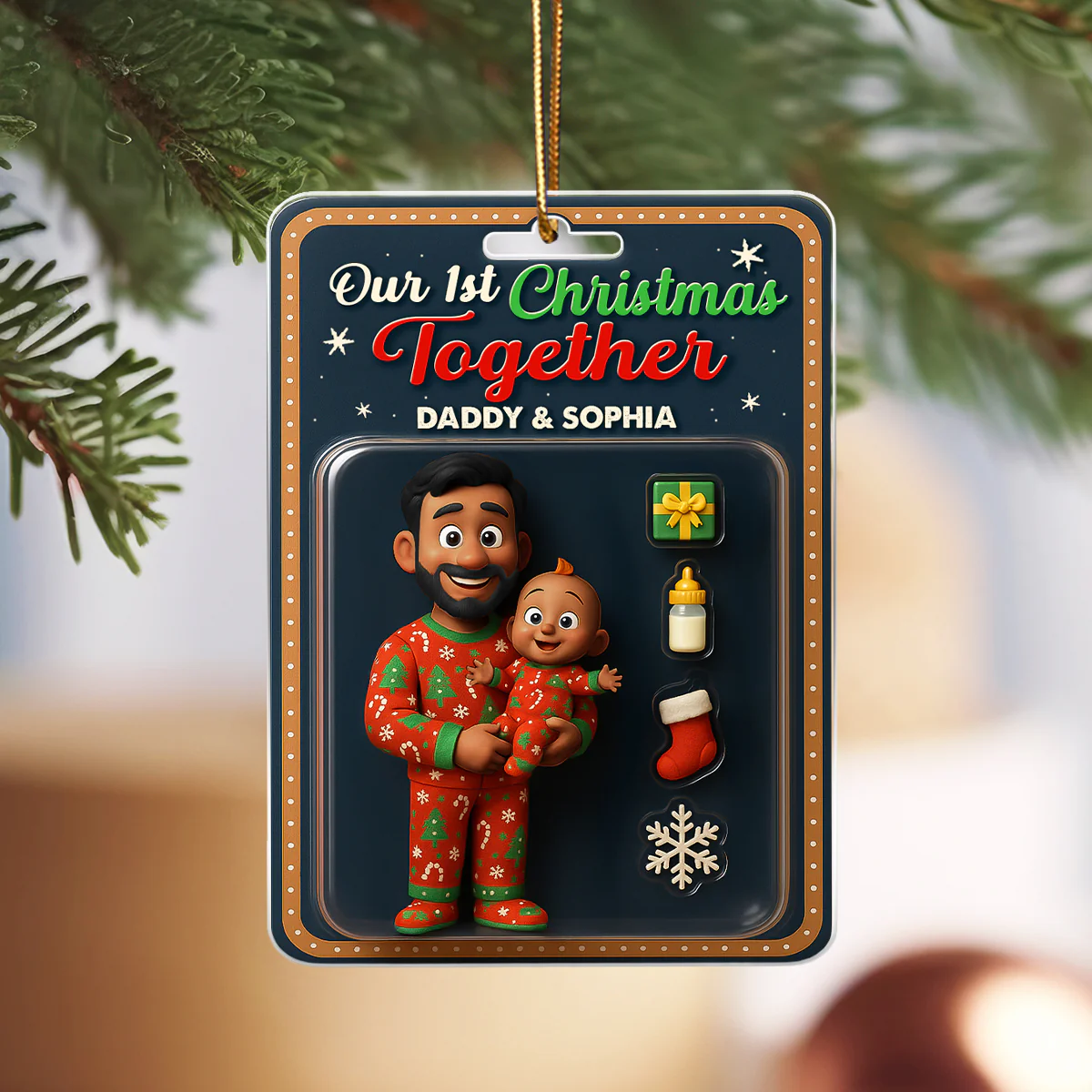 Our 1st Christmas Together Daddy & Baby Personalized Acrylic Ornament, 2025 Thoughtful Christmas Gift for New Dad - Image 5