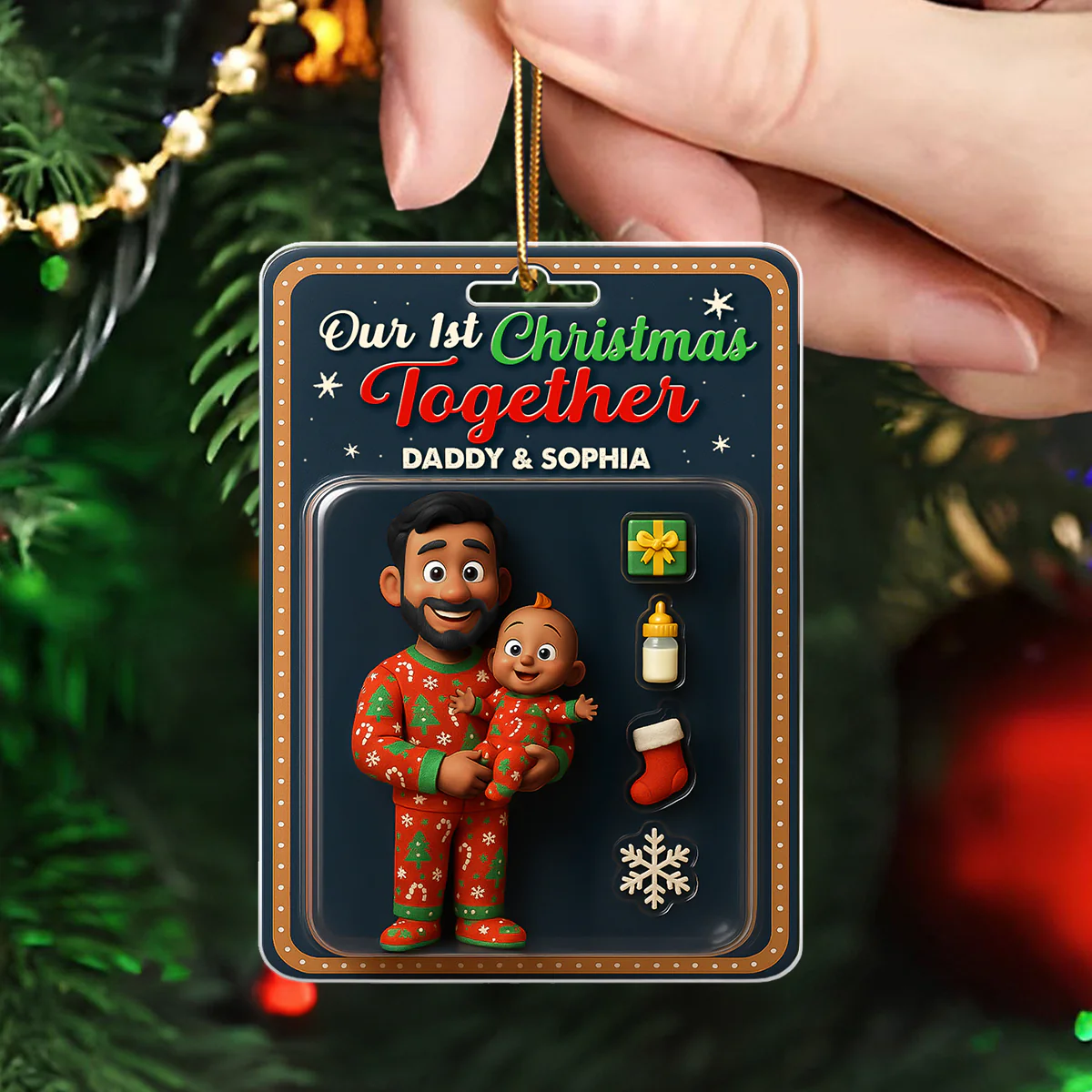 Our 1st Christmas Together Daddy & Baby Personalized Acrylic Ornament, 2025 Thoughtful Christmas Gift for New Dad - Image 7