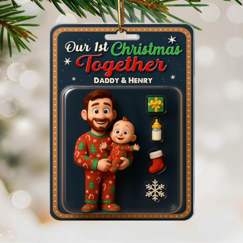 Our 1st Christmas Together Daddy & Baby Personalized Acrylic Ornament, 2025 Thoughtful Christmas Gift for New Dad - Image 9